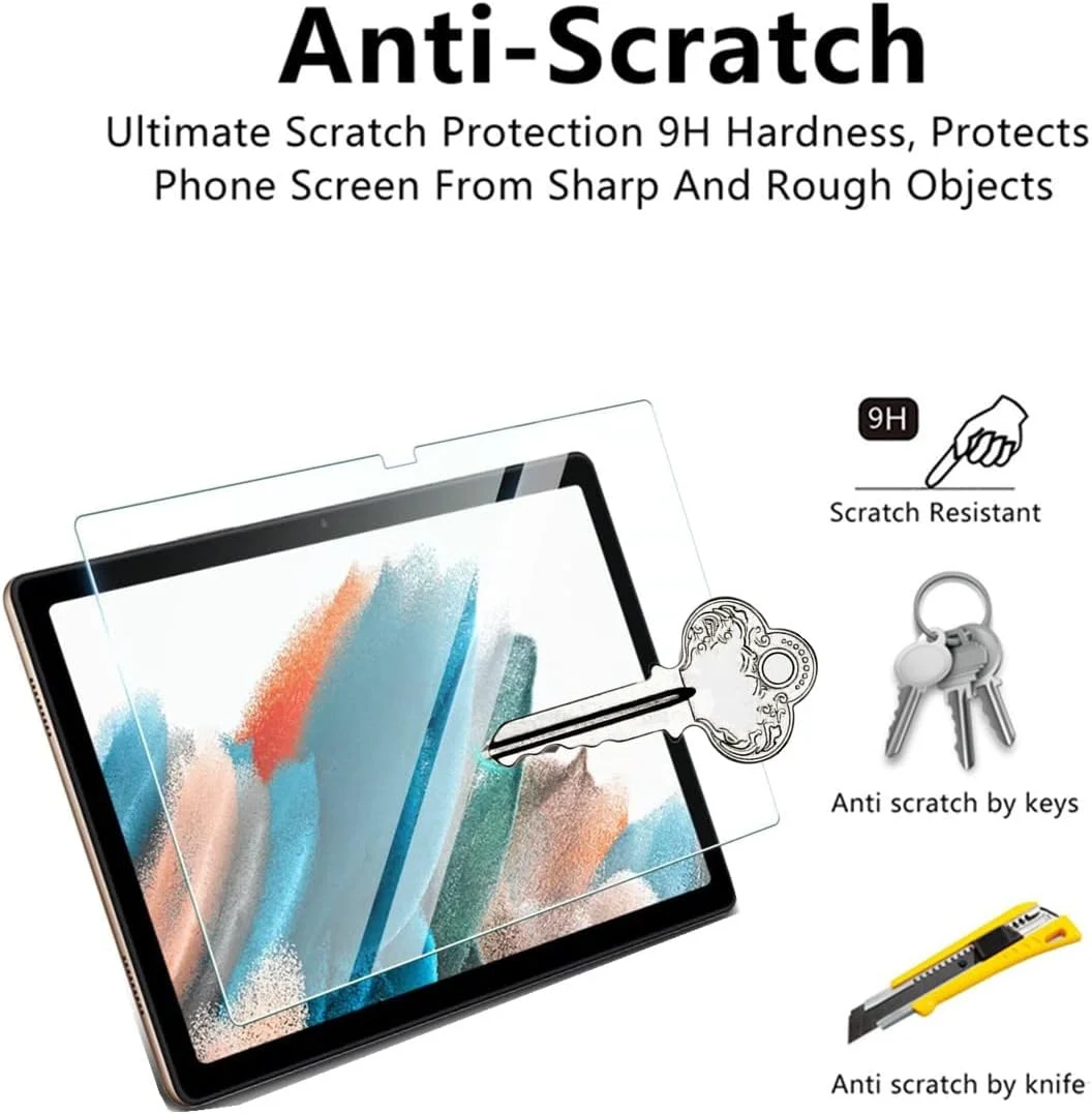 محافظ صفحه نمایش VIESUP برای تبلت سامسونگ گلکسی تب A8 با اندازه 10.5 اینچ (2021) مدل X200 - X205 - X207، [بسته 2 عددی] شیشه حرارت دیده با سختی 9H، فوق العاده شفاف و ضد خش برای صفحه نمایش تبلت گلکسی تب A8 10.5 اینچ (2021)