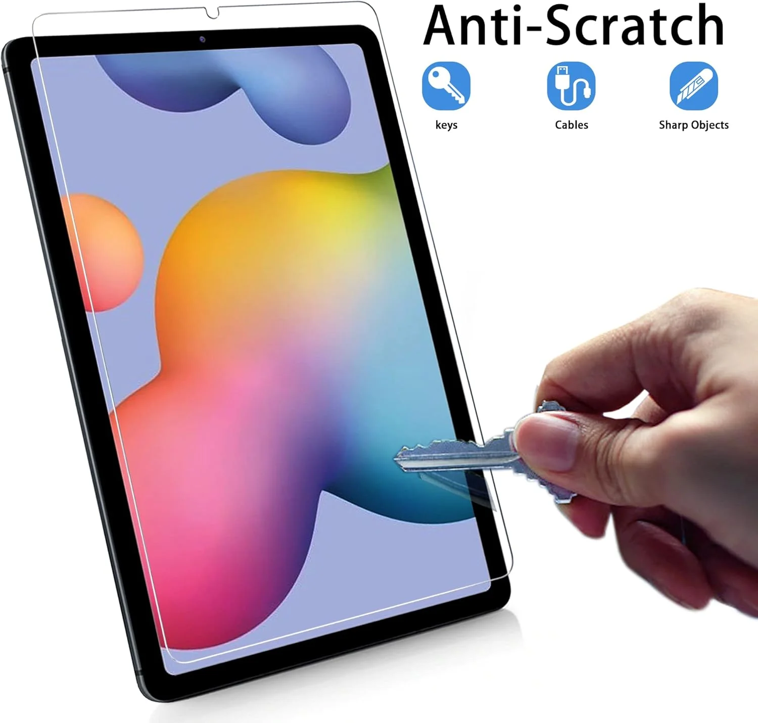 محافظ صفحه نمایش AWH برای تبلت سامسونگ گلکسی تب S6 لایت (مدل: SM-P610/P615)، (بسته 2 عددی) با فیلم شیشه ای حرارت دیده [فوق العاده شفاف] [ضد خش] [ضد اثر انگشت].