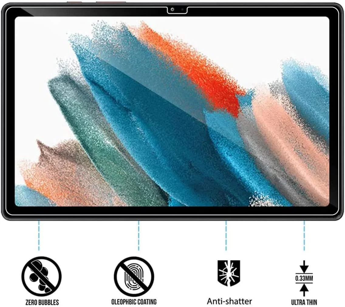 محافظ صفحه نمایش VIESUP برای تبلت سامسونگ گلکسی تب A8 با اندازه 10.5 اینچ (2021) مدل X200 - X205 - X207، [بسته 2 عددی] شیشه حرارت دیده با سختی 9H، فوق العاده شفاف و ضد خش برای صفحه نمایش تبلت گلکسی تب A8 10.5 اینچ (2021)