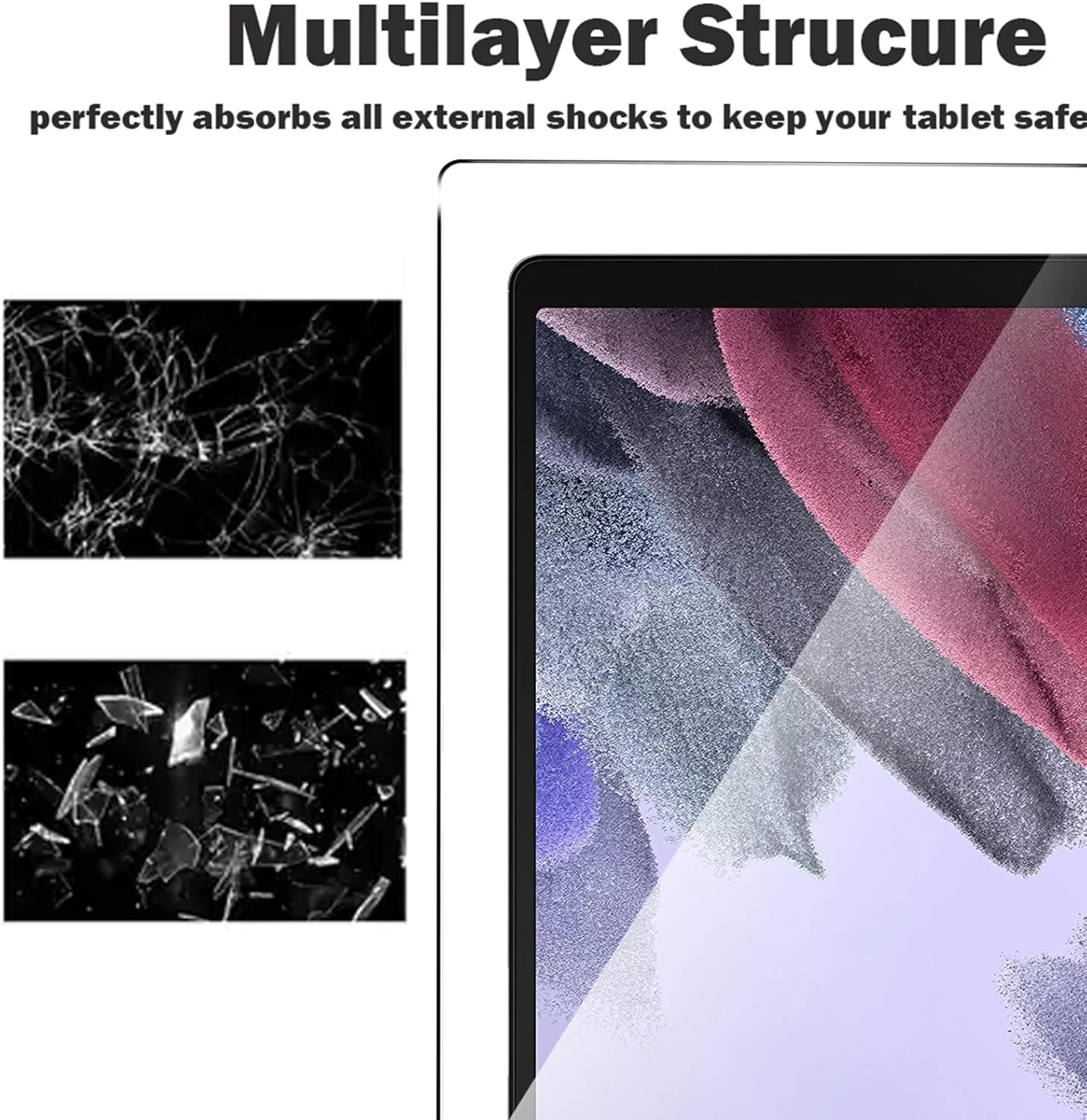 محافظ صفحه نمایش KUSINHOKA برای تبلت سامسونگ گلکسی تب A9 (8 اینچ)، [2 عدد] فیلم شیشه ای حرارت دیده ضد خش، سختی بالا، بدون حباب، محافظ صفحه نمایش شیشه ای حرارت دیده شفاف HD