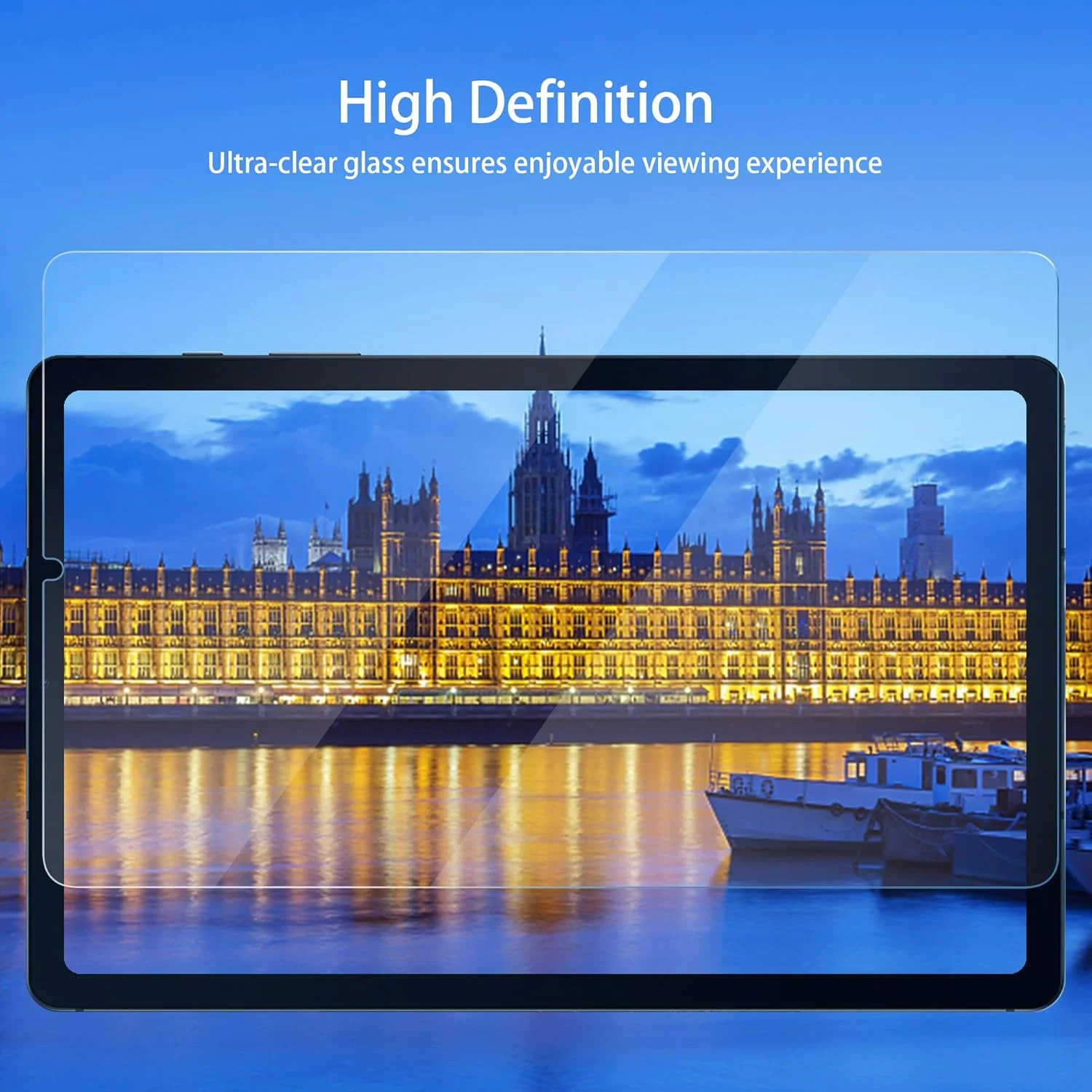 محافظ صفحه نمایش AWH برای تبلت سامسونگ گلکسی تب S6 لایت (مدل: SM-P610/P615)، (بسته 2 عددی) با فیلم شیشه ای حرارت دیده [فوق العاده شفاف] [ضد خش] [ضد اثر انگشت].