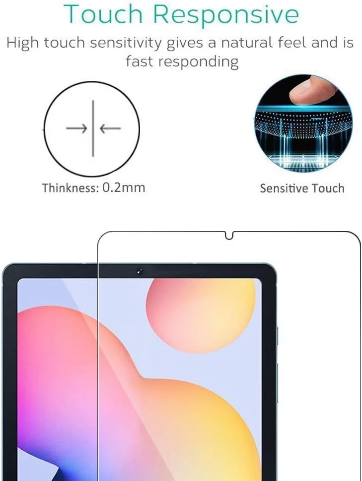 محافظ صفحه نمایش Janmitta AWH برای Samsung Galaxy Tab S6 Lite [بسته 2 عددی]، شیشه حرارت دیده 9H با وضوح بالا [فوق العاده نازک]، فیلم محافظ ضد حباب