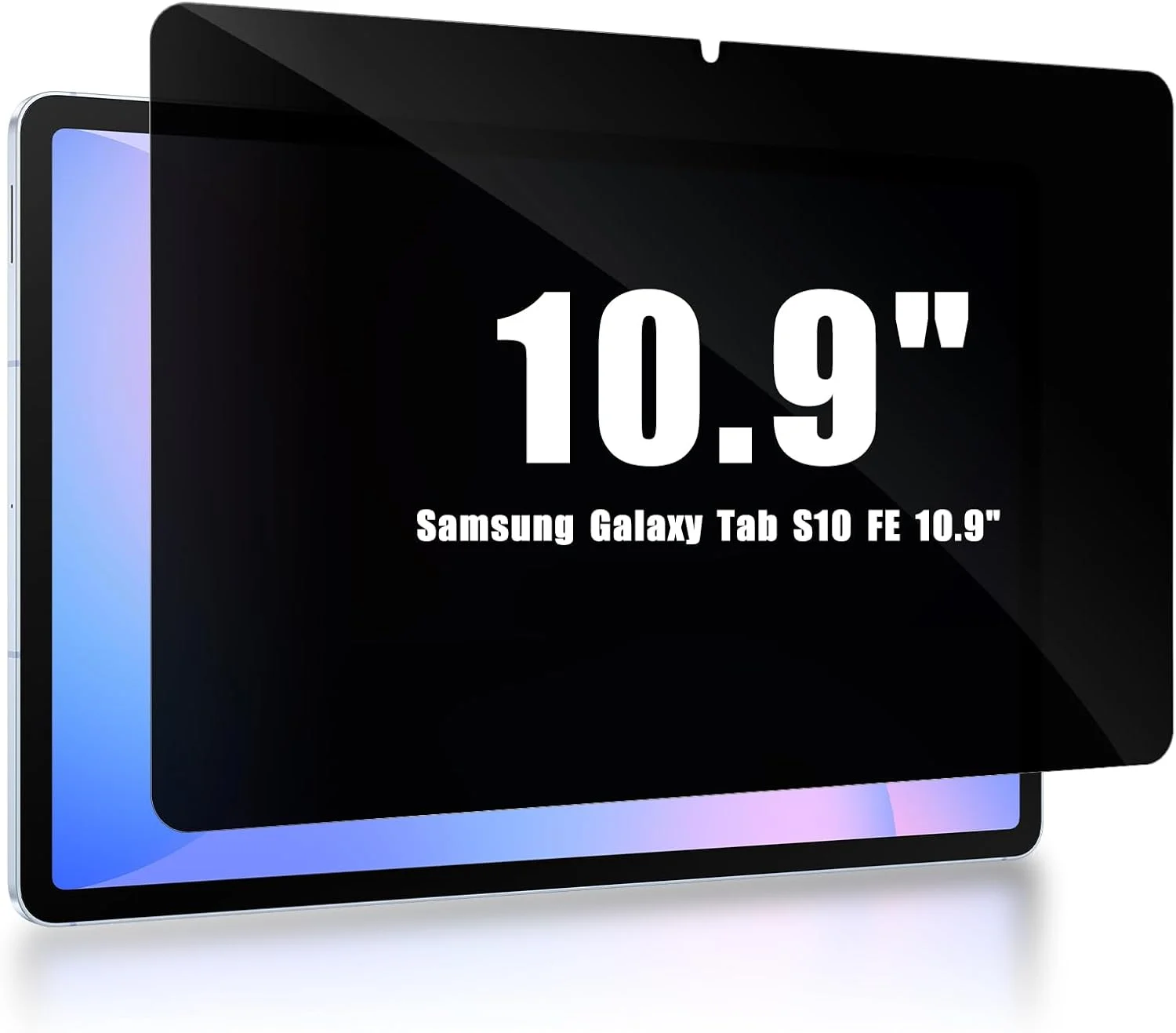 محافظ صفحه نمایش حریم خصوصی 180 درجه ToVioc برای Samsung Galaxy Tab S10 FE/S7/S8، فیلم سخت شده تبلت با سختی 9H، محافظ صفحه نمایش ضد جاسوسی برای Galaxy Tab S10 FE/S7/S8