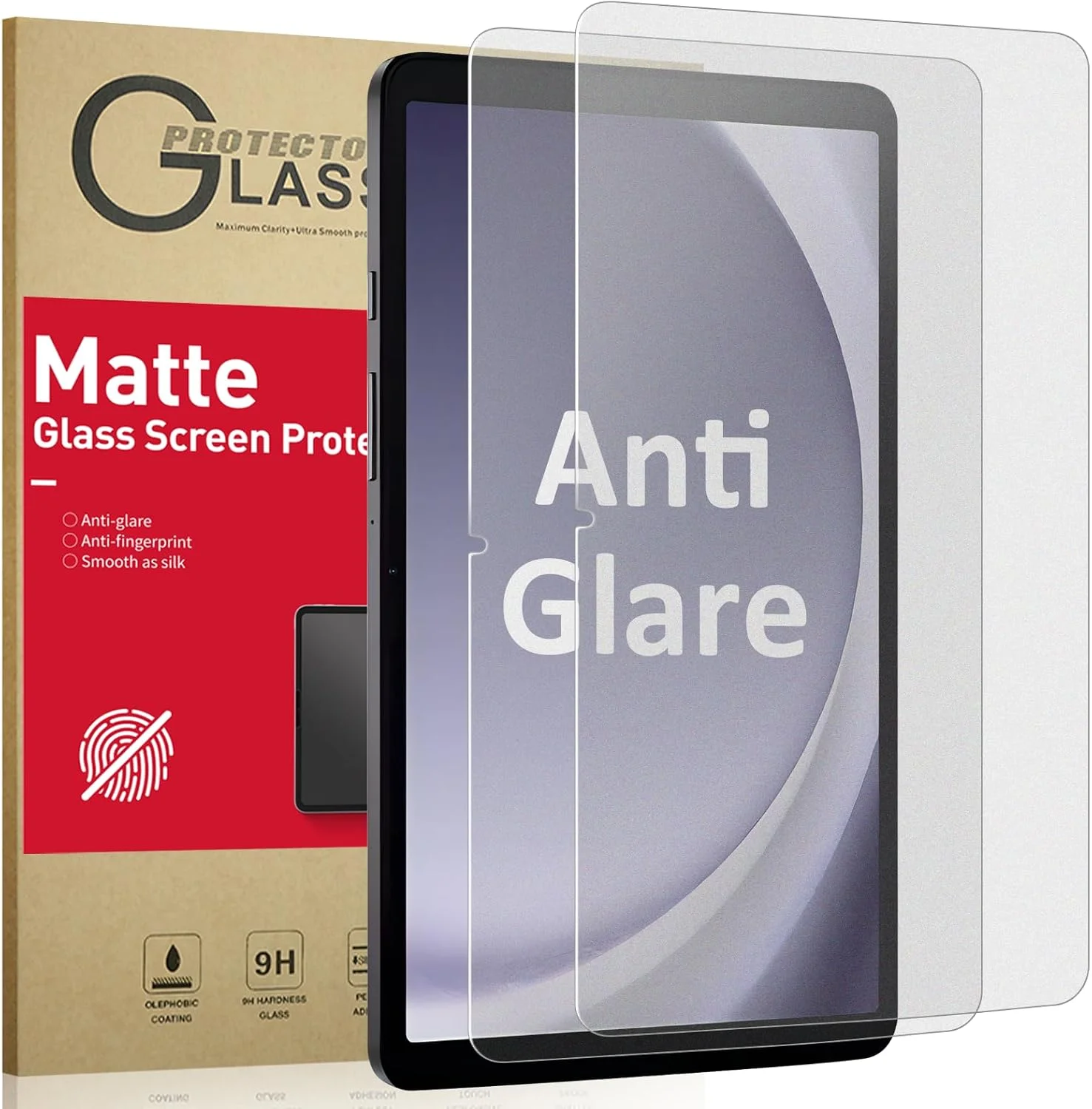محافظ صفحه نمایش شیشه ای مات Ambison [بسته 2 عددی] سازگار با Samsung Galaxy Tab A9+/S10 Fe/S9 fe (11 اینچ مدل 2025)، ضد تابش نور و اثر انگشت/شیشه حرارت دیده/بدون حباب، مدل تبلت A9+/S9 fe