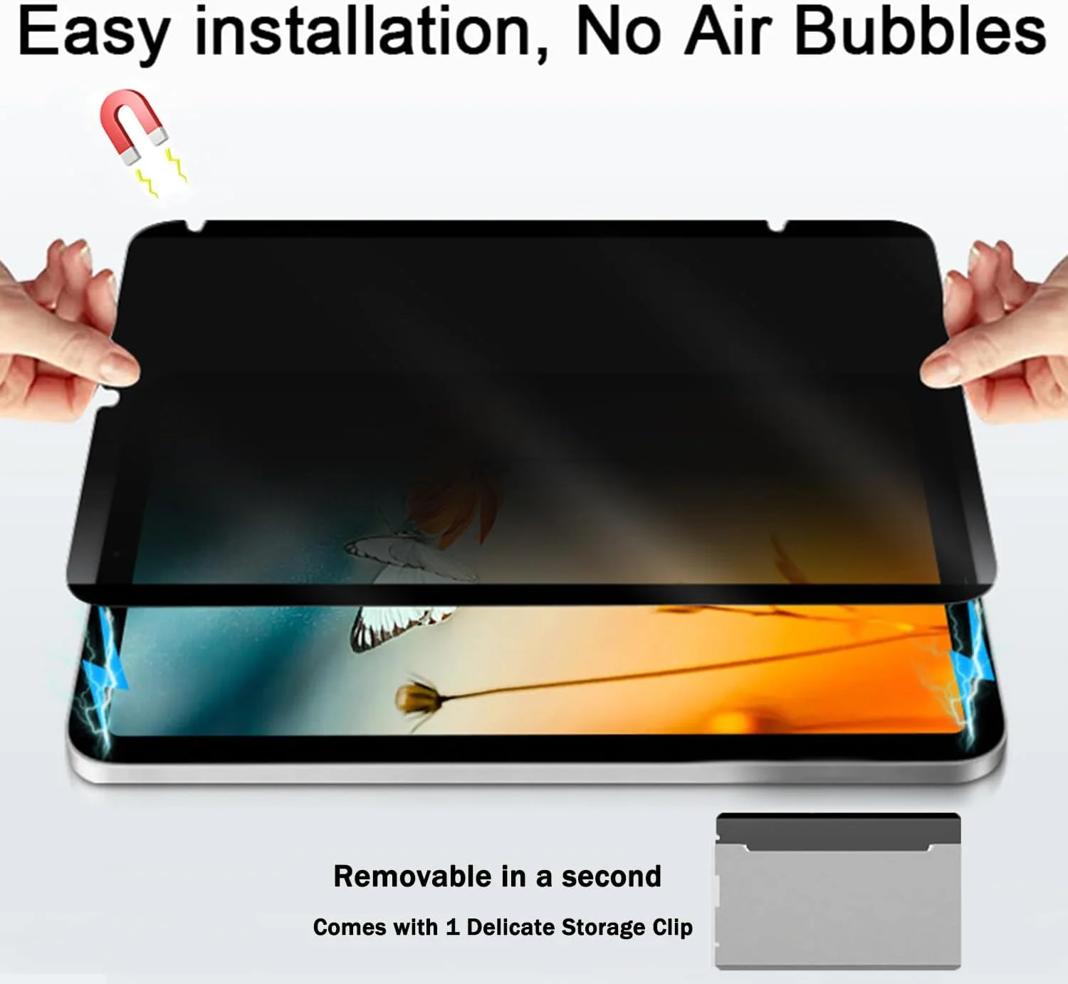 محافظ صفحه نمایش حریم خصوصی مغناطیسی 360 درجه BLCshine برای Samsung Galaxy Tab S10+/S10 Plus 12.4 اینچ 2024، فیلتر حریم خصوصی 4 طرفه مات ضد تابش و ضد خش، بسیار حساس و بدون حباب [غیر شیشه ای]