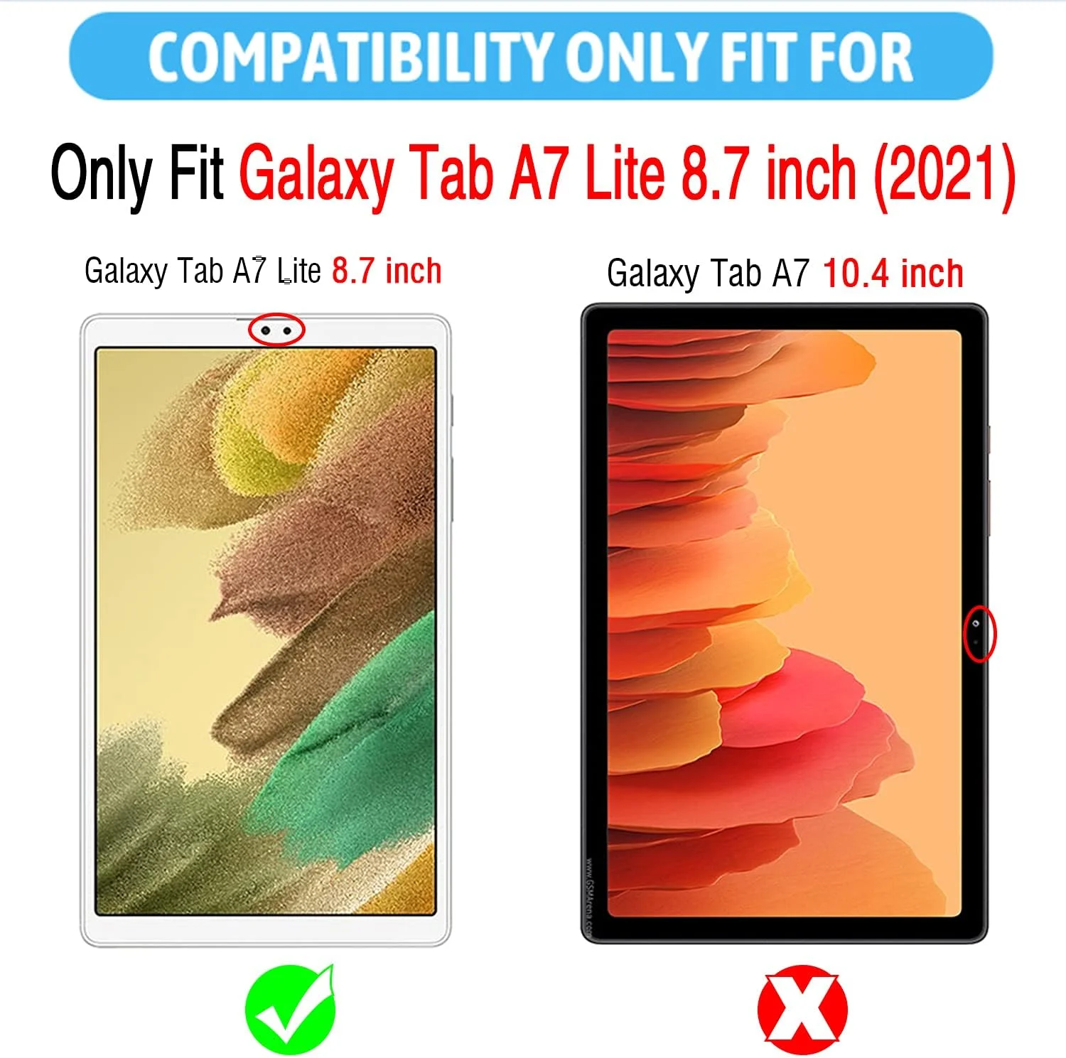 محافظ صفحه نمایش [2 عددی] XunyLyee سازگار با Samsung Galaxy Tab A7 Lite -T220/-T225، فیلم شیشه ای حرارت دیده برای تبلت Galaxy Tab A7 Lite 2021 ضد خش نصب آسان