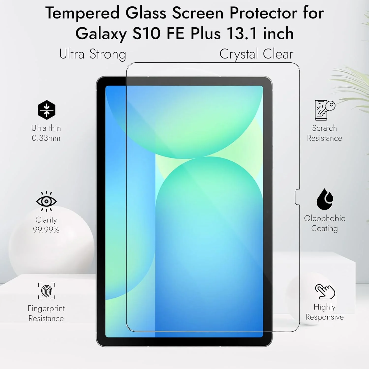 محافظ صفحه نمایش شیشه ای حرارت دیده Robustrion برای تبلت سامسونگ گلکسی تب S10 FE Plus با اندازه 13.1 اینچ محافظ صفحه نمایش شیشه ای حرارت دیده Robustrion برای تبلت سامسونگ گلکسی تب S10 FE Plus با اندازه 13.1 اینچ