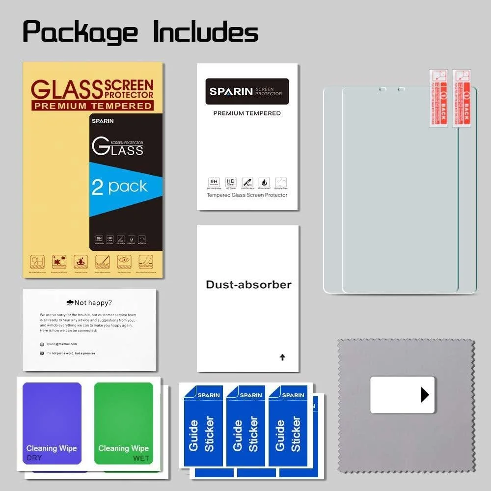 محافظ صفحه نمایش شیشه ای سخت با درجه سختی 9H اسپارین برای تبلت سامسونگ گلکسی تب S4 مدل T830 سال 2018 و T835 سایز 10.5 اینچ (2 عدد) محافظ صفحه نمایش شیشه ای سخت با درجه سختی 9H اسپارین برای تبلت سامسونگ گلکسی تب S4 مدل T830 سال 2018 و T835 سایز 10.5 اینچ (2 عدد)