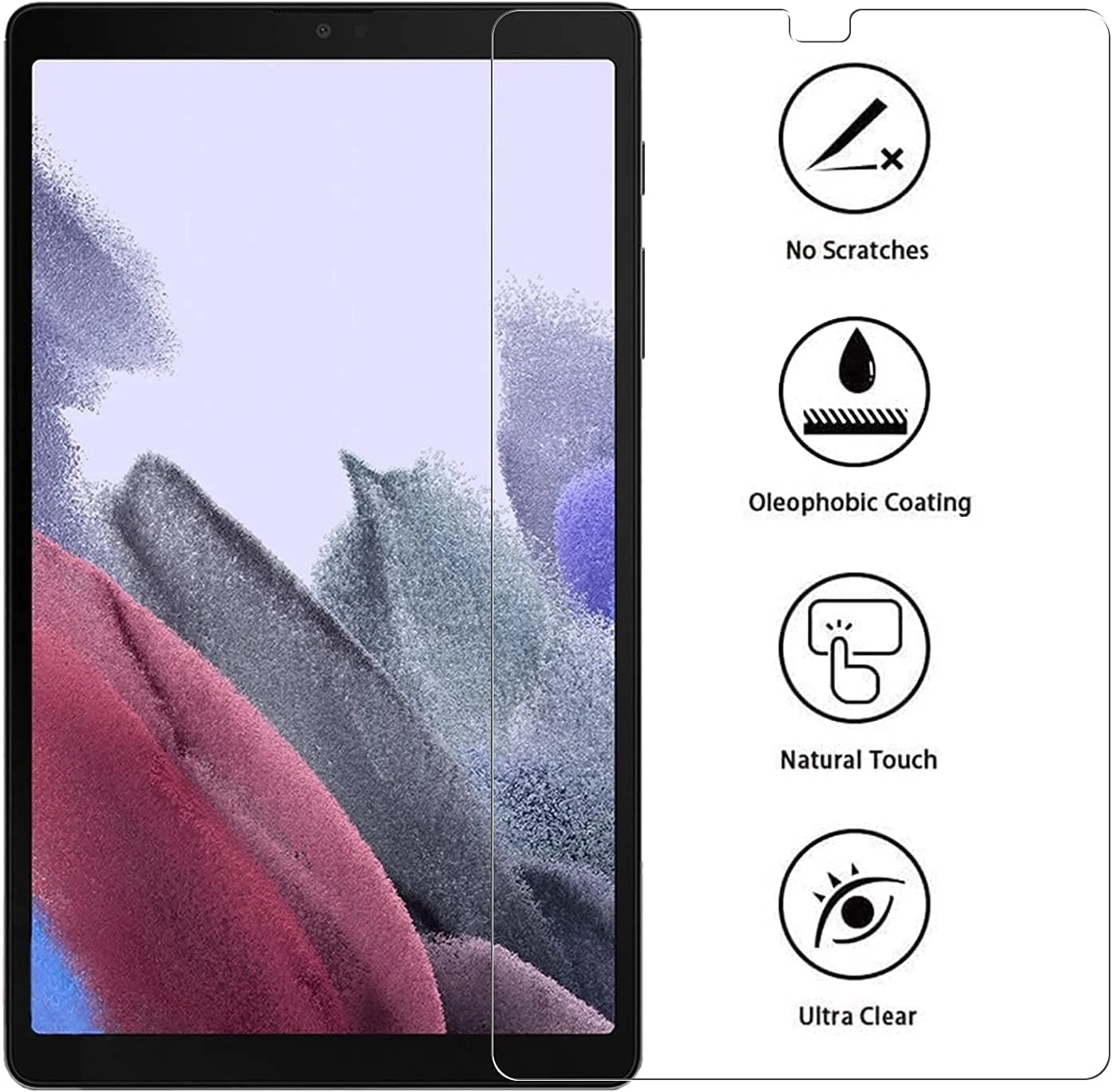 محافظ صفحه نمایش [2 عددی] XunyLyee سازگار با Samsung Galaxy Tab A7 Lite -T220/-T225، فیلم شیشه ای حرارت دیده برای تبلت Galaxy Tab A7 Lite 2021 ضد خش نصب آسان