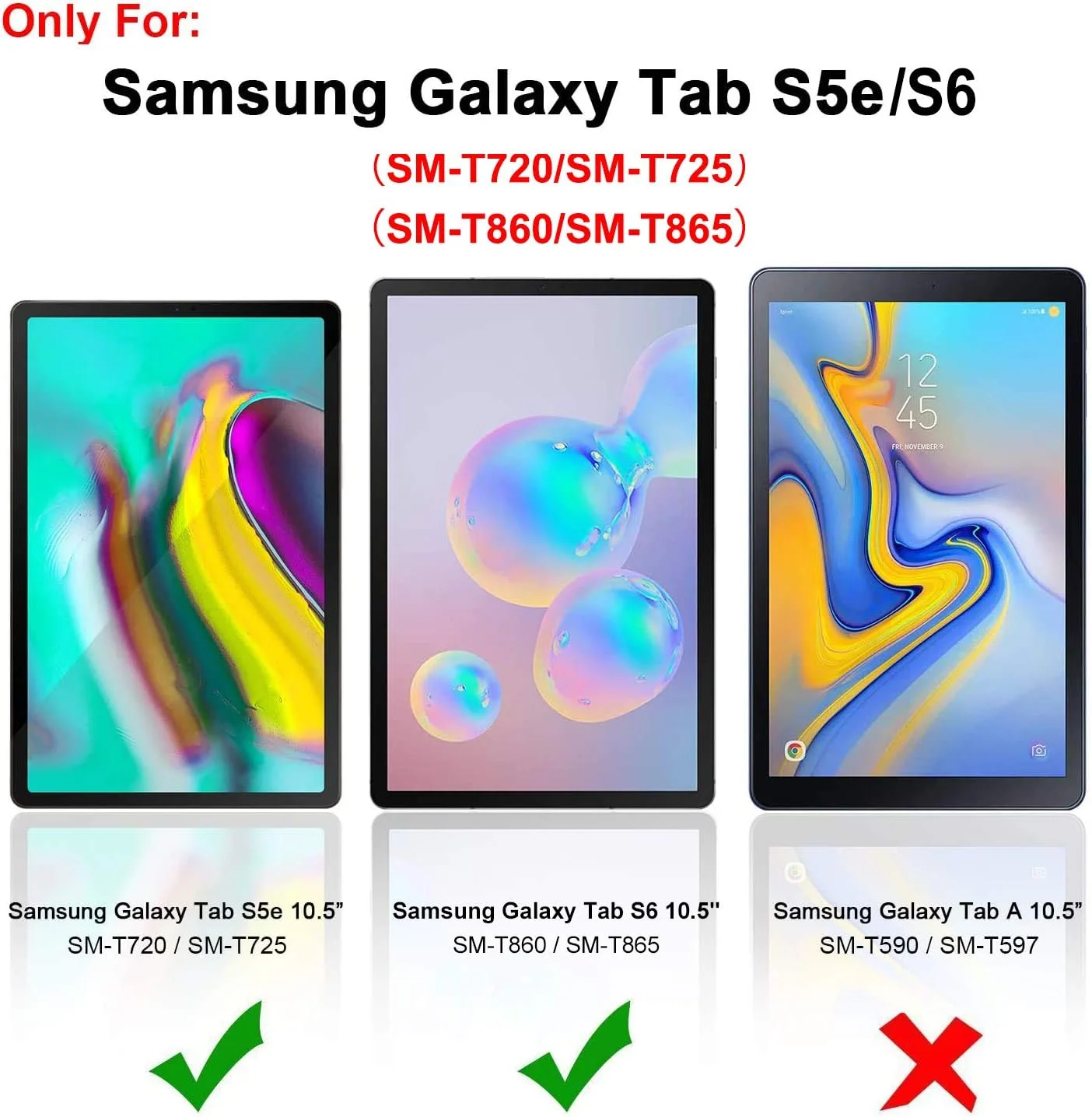 محافظ صفحه نمایش Gerutek بسته 2 عددی برای تبلت سامسونگ گلکسی تب S5e/S6 10.5 اینچی، SM-T720/T725، SM-T860/865، محافظ صفحه نمایش شیشه ای حرارت دیده [فوق العاده شفاف] [ضد خش] [بدون حباب] برای گلکسی S6/S5e