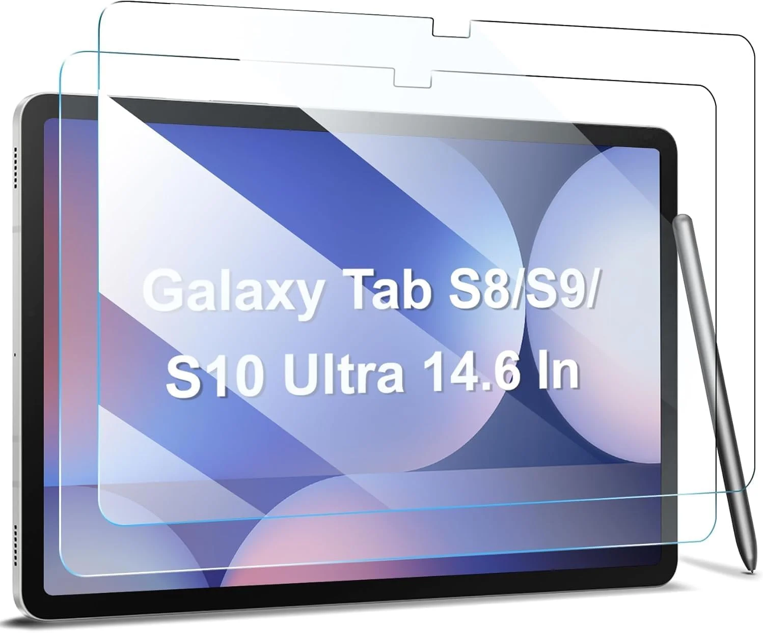 محافظ صفحه نمایش 2 عددی NESLIN برای تبلت سامسونگ گلکسی تب S10 Ultra 14.6 اینچ 2024، شیشه حرارت دیده 9H با وضوح بالا و ضد خش، سازگار با قلم S Pen برای گلکسی تب S10 Ultra/S9 Ultra 14.6 اینچ