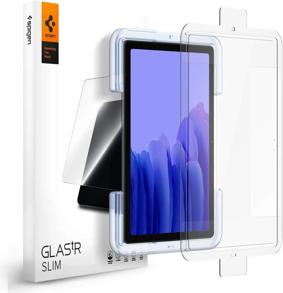 محافظ صفحه نمایش شیشه ای حرارت دیده Spigen [GLAStR EZ Fit] طراحی شده برای Samsung Galaxy Tab A7 (2020) [سازگار با قاب]