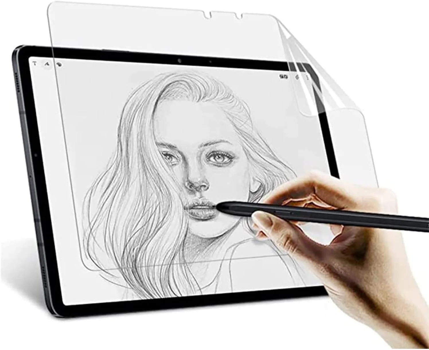 محافظ صفحه نمایش تبلت Lukione (2 عددی) مدل Tab S8 سازگار با تبلت سامسونگ گلکسی Tab S8 سایز 11 اینچ، فیلم نرم شبیه کاغذ برای نوشتن و طراحی، ضد خش و بدون حباب (11 اینچ)