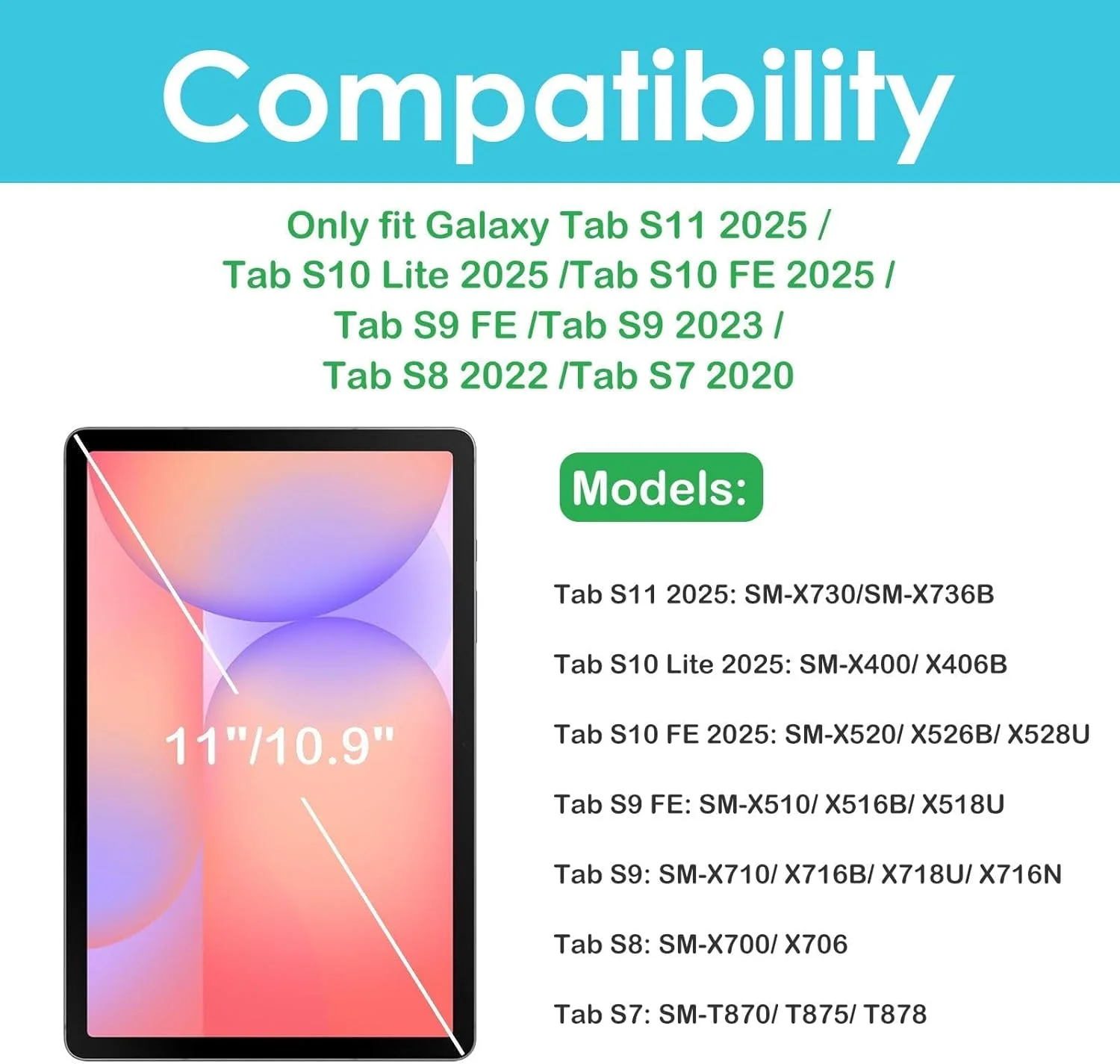 محافظ صفحه نمایش SKEIDO برای Samsung Galaxy Tab S11 11 اینچ 2025 (SM-X730/X736)، فیلم شیشه ای سخت با سختی 9H، فوق العاده مقاوم در برابر شکستن و بدون حباب برای Samsung Tab S11 11 اینچی (1 عدد)