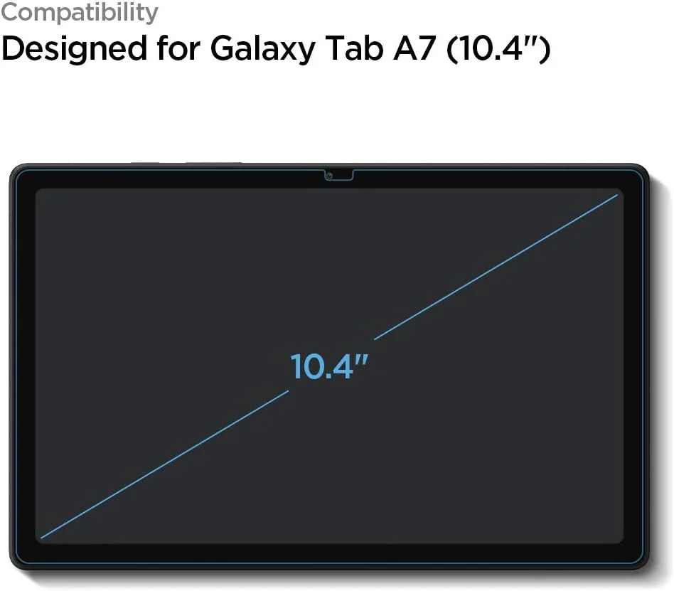 محافظ صفحه نمایش شیشه ای حرارت دیده Spigen [GLAStR EZ Fit] طراحی شده برای Samsung Galaxy Tab A7 (2020) [سازگار با قاب]