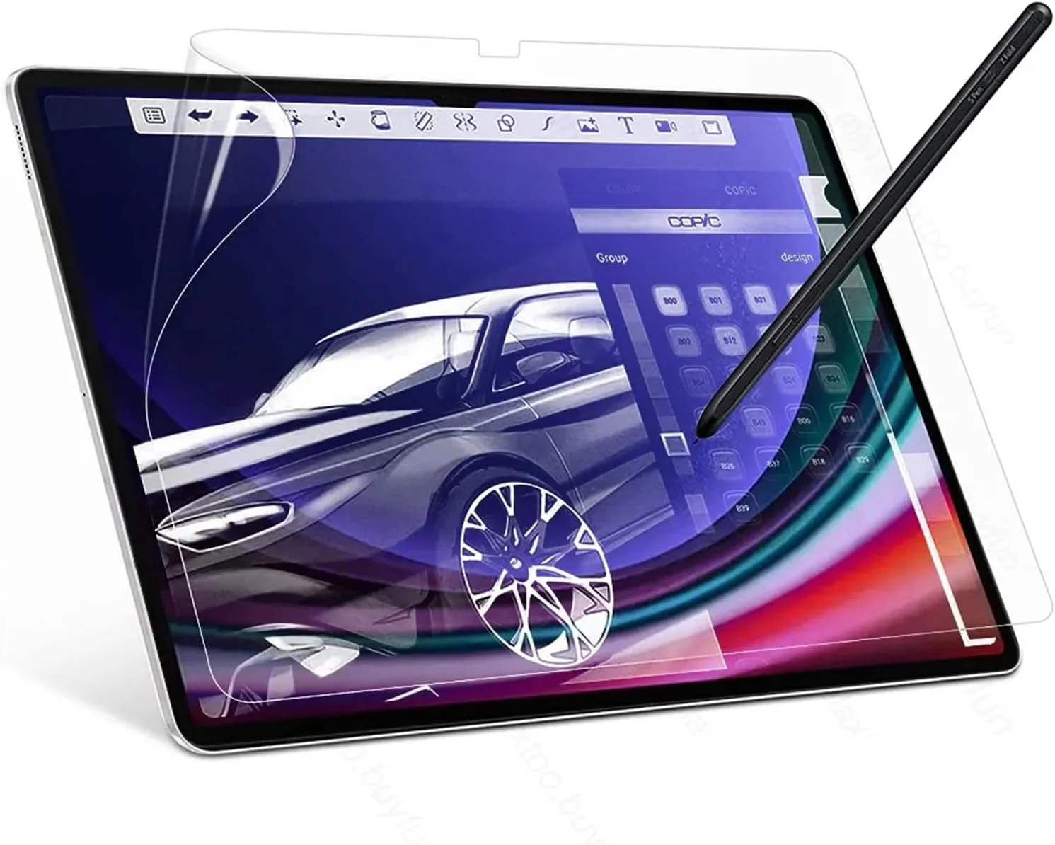 (2 عدد) محافظ صفحه نمایش کاغذ مانند Lukione سازگار با تبلت سامسونگ گلکسی تب S9 پلاس/تب S9 + [نسخه 12.4 اینچی 2023] فیلم نرم طراحی و نوشتن شبیه کاغذ ضد خش بدون حباب (12.4 اینچ)