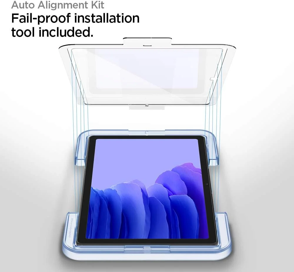محافظ صفحه نمایش شیشه ای حرارت دیده Spigen [GLAStR EZ Fit] طراحی شده برای Samsung Galaxy Tab A7 (2020) [سازگار با قاب]