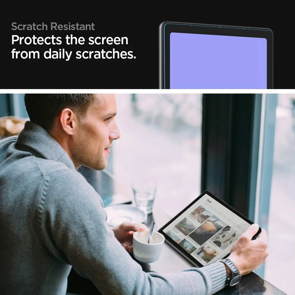 محافظ صفحه نمایش شیشه ای حرارت دیده Spigen [GLAStR EZ Fit] طراحی شده برای Samsung Galaxy Tab A7 (2020) [سازگار با قاب]