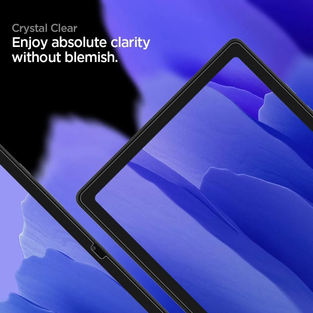 محافظ صفحه نمایش شیشه ای حرارت دیده Spigen [GLAStR EZ Fit] طراحی شده برای Samsung Galaxy Tab A7 (2020) [سازگار با قاب]