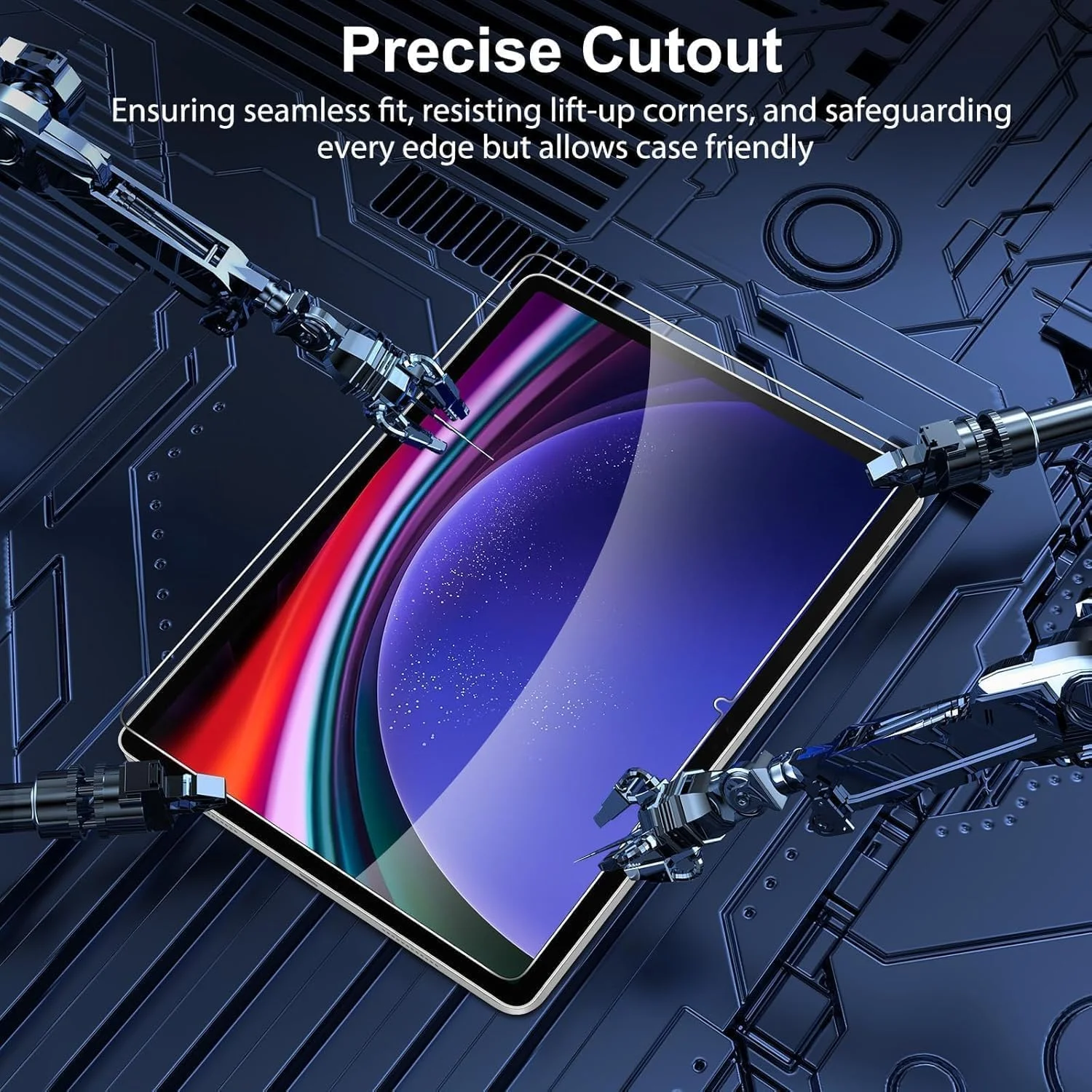 محافظ صفحه نمایش شیشه ای حرارت دیده برای تبلت سامسونگ گلکسی تب S10 پلاس/ تب S9 FE پلاس/ S9 پلاس 12.4 اینچ، محافظ صفحه نمایش برای گلکسی تب S10+/S9+/S8+/S7 FE، بسته 2 عددی