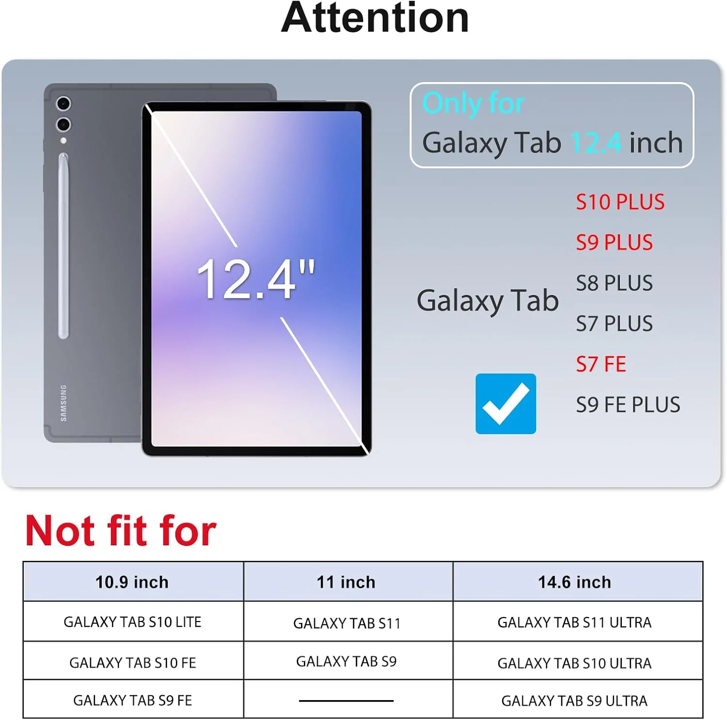 محافظ صفحه نمایش SPARIN بسته 2 عددی برای تبلت سامسونگ گلکسی تب S10 پلاس 2024/S9 پلاس/S7 FE 5G/S8 پلاس/S7 پلاس (12.4 اینچ)، شیشه حرارت دیده سازگار با قلم S، سازگار با قاب
