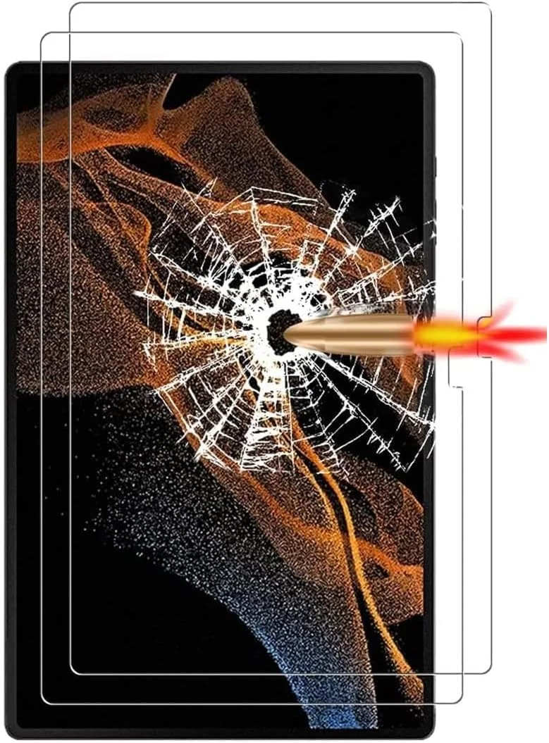 محافظ صفحه نمایش Muzz برای تبلت سامسونگ گلکسی تب S9 Ultra، 2 عدد، شفاف، سختی 9H، ضد خش، بدون حباب