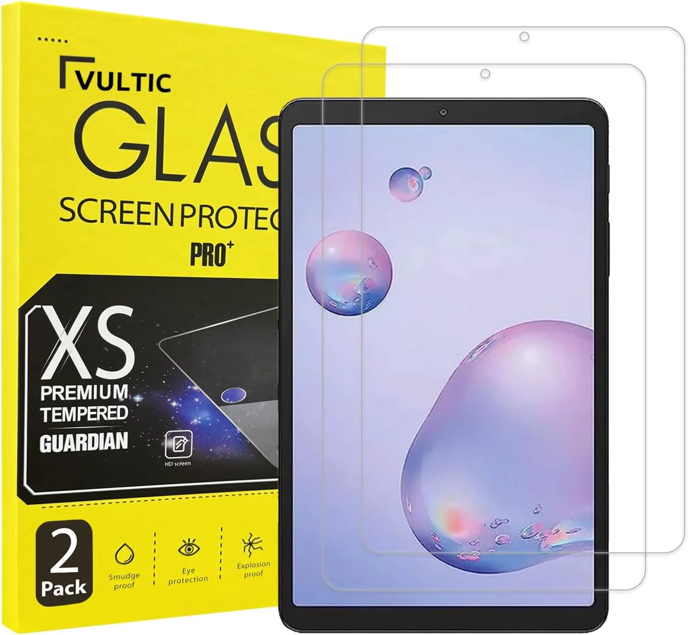 محافظ صفحه نمایش ولتیک [2 عدد] برای Samsung Galaxy Tab A 8.4 2020 [T307U]، پوشش تبلت فیلم شیشه ای حرارت دیده صاف