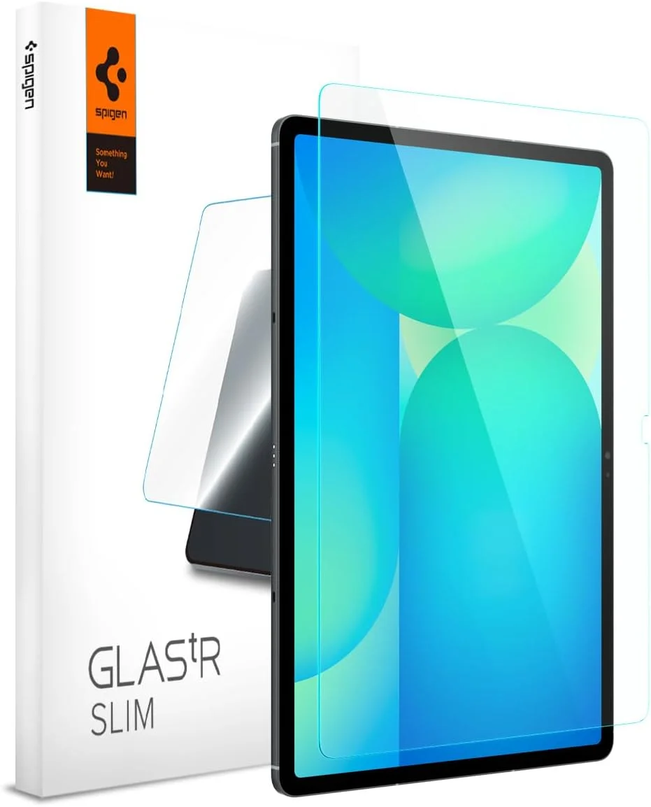 محافظ صفحه نمایش شیشه ای باریک Spigen GLAStR، طراحی شده برای تبلت سامسونگ گلکسی تب S10 FE+ (13.1 اینچ) شیشه حرارت دیده ممتاز [تب S10 FE پلاس]