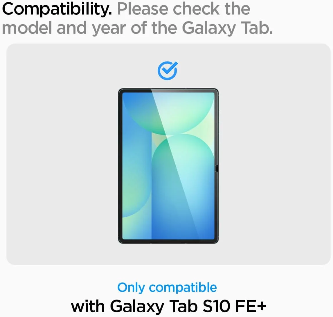 محافظ صفحه نمایش شیشه ای باریک Spigen GLAStR، طراحی شده برای تبلت سامسونگ گلکسی تب S10 FE+ (13.1 اینچ) شیشه حرارت دیده ممتاز [تب S10 FE پلاس]
