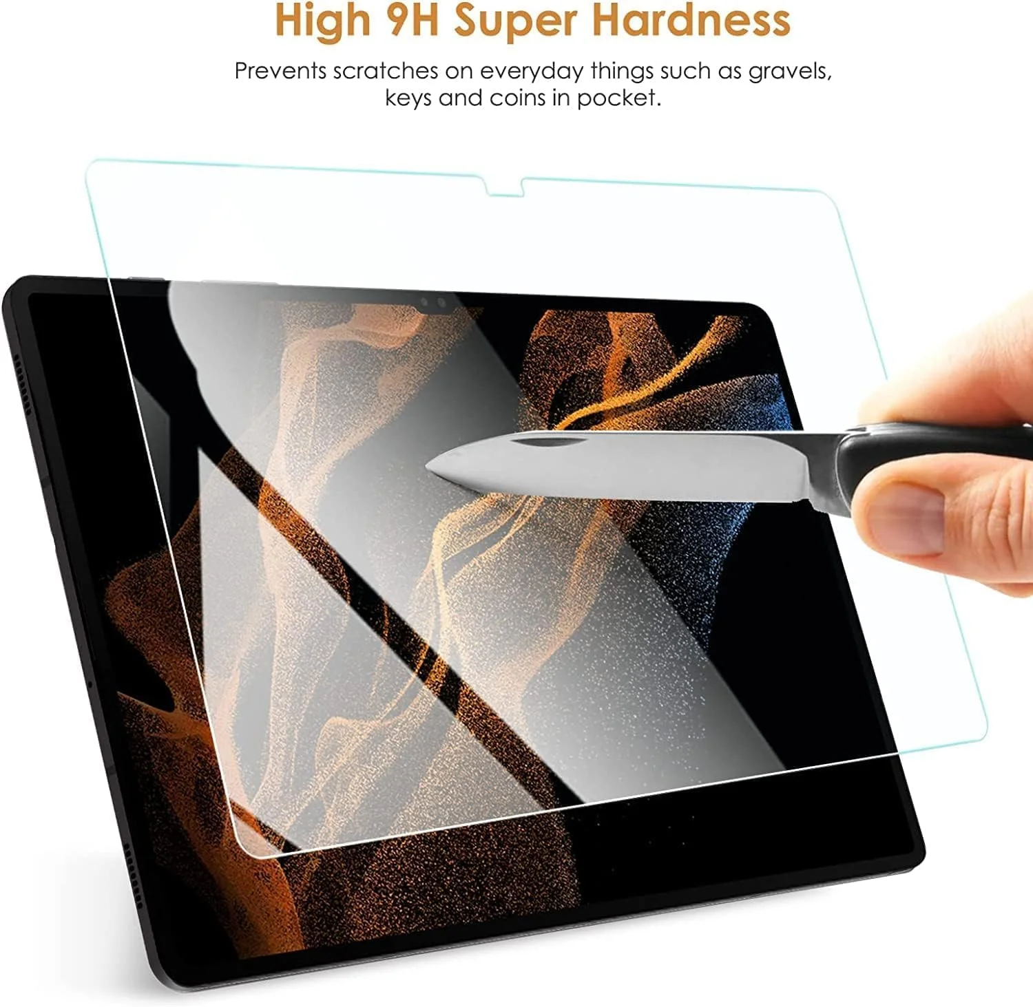 محافظ صفحه نمایش Muzz برای تبلت سامسونگ گلکسی تب S9 Ultra، 2 عدد، شفاف، سختی 9H، ضد خش، بدون حباب
