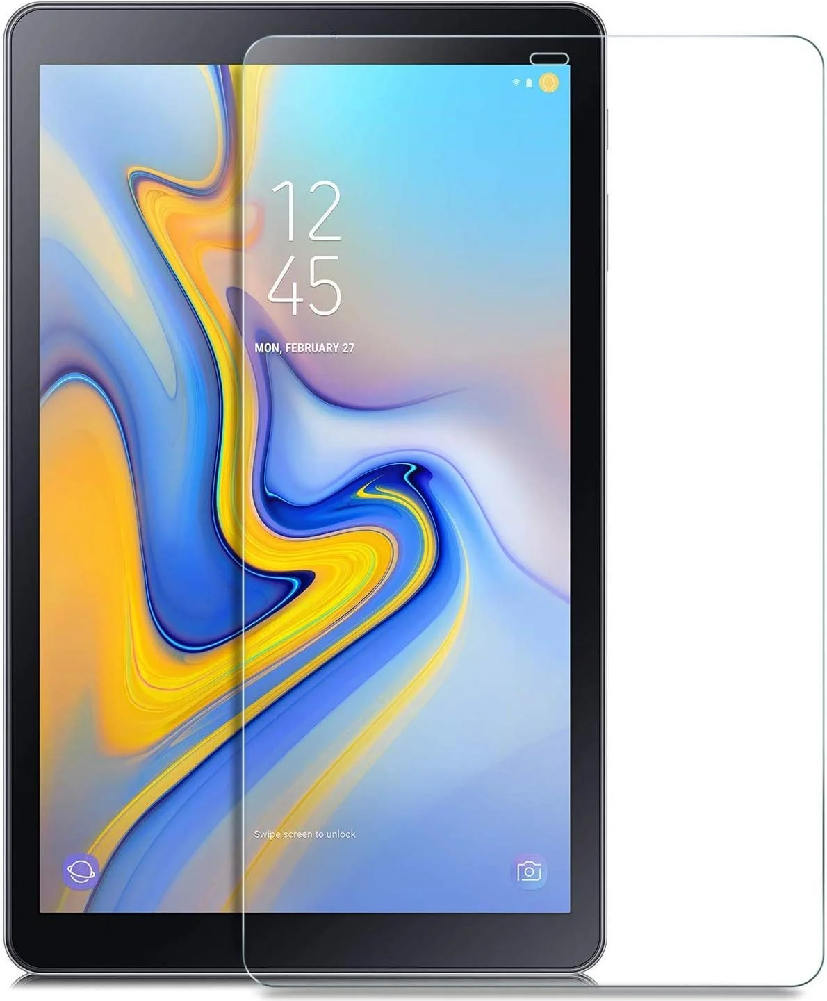 محافظ صفحه نمایش 10.5 اینچی Al-HuTrusHi Samsung Galaxy Tab A، [شیشه حرارت دیده] ضد خش، بدون حباب، شفاف HD، برای Samsung Galaxy Tab A 10.5 2018 (SM-T590 / T595 / T597)