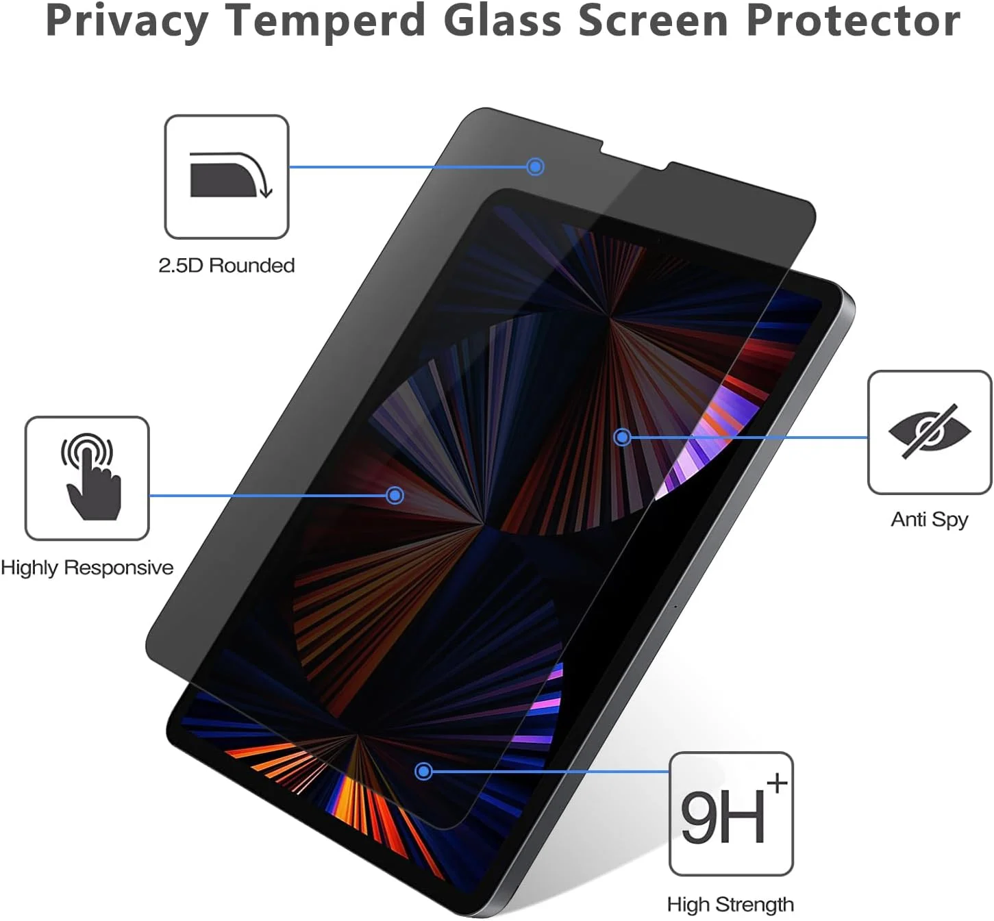 محافظ صفحه نمایش حریم خصوصی تک عددی KONCOOL برای Samsung Galaxy Tab S10 2024/ S9 FE 10.9 اینچ/ S9 2023/ S8 2022/ S7 2020 11 اینچ، فیلم محافظ صفحه نمایش شیشه ای حرارت دیده برای تبلت Galaxy مدل های SM-X720/X510/X710/X700/T870 محافظ صفحه نمایش حریم خصوصی تک عددی KONCOOL برای Samsung Galaxy Tab S10 2024/ S9 FE 10.9 اینچ/ S9 2023/ S8 2022/ S7 2020 11 اینچ، فیلم محافظ صفحه نمایش شیشه ای حرارت دیده برای تبلت Galaxy مدل های SM-X720/X510/X710/X700/T870