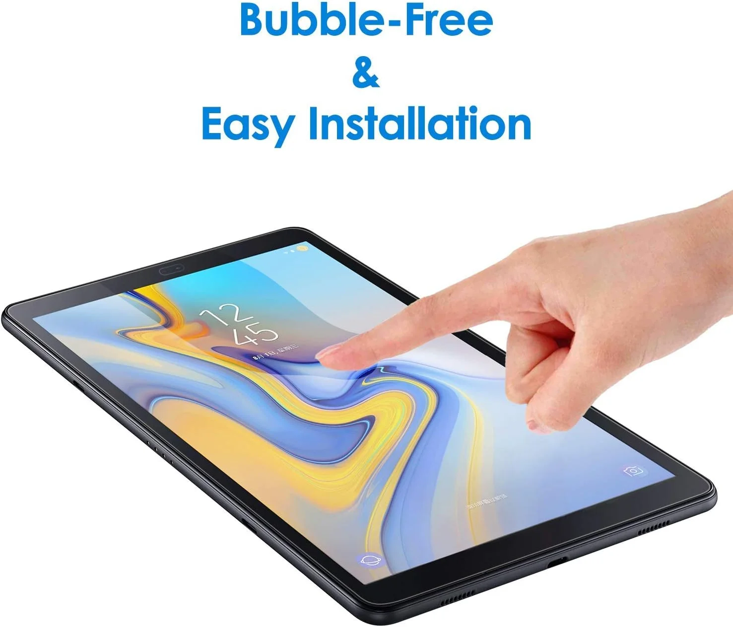 محافظ صفحه نمایش 10.5 اینچی Al-HuTrusHi Samsung Galaxy Tab A، [شیشه حرارت دیده] ضد خش، بدون حباب، شفاف HD، برای Samsung Galaxy Tab A 10.5 2018 (SM-T590 / T595 / T597)