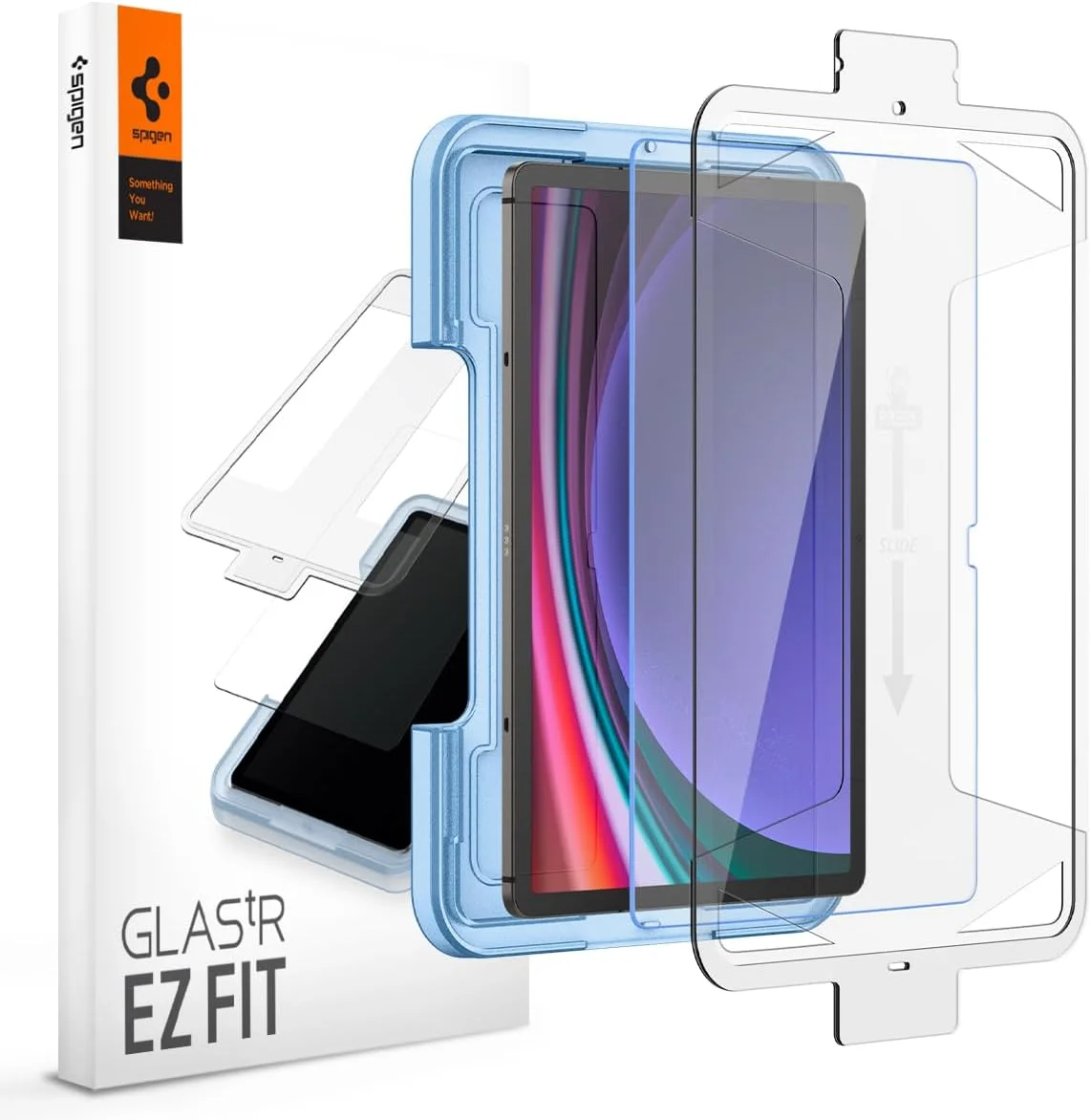 محافظ صفحه نمایش شیشه ای Spigen GLAStR EZ FIT طراحی شده برای تبلت Samsung Galaxy Tab S9 PLUS (12.4 اینچ) شیشه حرارت دیده پریمیوم با فناوری تراز خودکار - [سازگار با قاب]