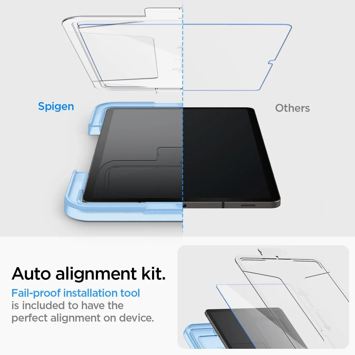 محافظ صفحه نمایش شیشه ای Spigen GLAStR EZ FIT طراحی شده برای تبلت Samsung Galaxy Tab S9 PLUS (12.4 اینچ) شیشه حرارت دیده پریمیوم با فناوری تراز خودکار - [سازگار با قاب]
