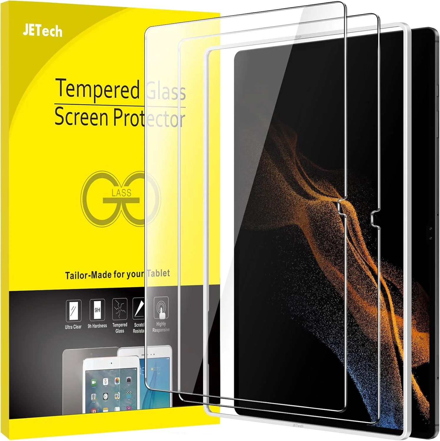 محافظ صفحه نمایش JETech برای تبلت سامسونگ گلکسی تب S8 Ultra (مدل 14.6 اینچی، 2022، SM-X900/SM-X906) با قاب نصب آسان، فیلم شیشه ای حرارت دیده، شفافیت HD، 2 عدد محافظ صفحه نمایش JETech برای تبلت سامسونگ گلکسی تب S8 Ultra (مدل 14.6 اینچی، 2022، SM-X900/SM-X906) با قاب نصب آسان، فیلم شیشه ای حرارت دیده، شفافیت HD، 2 عدد