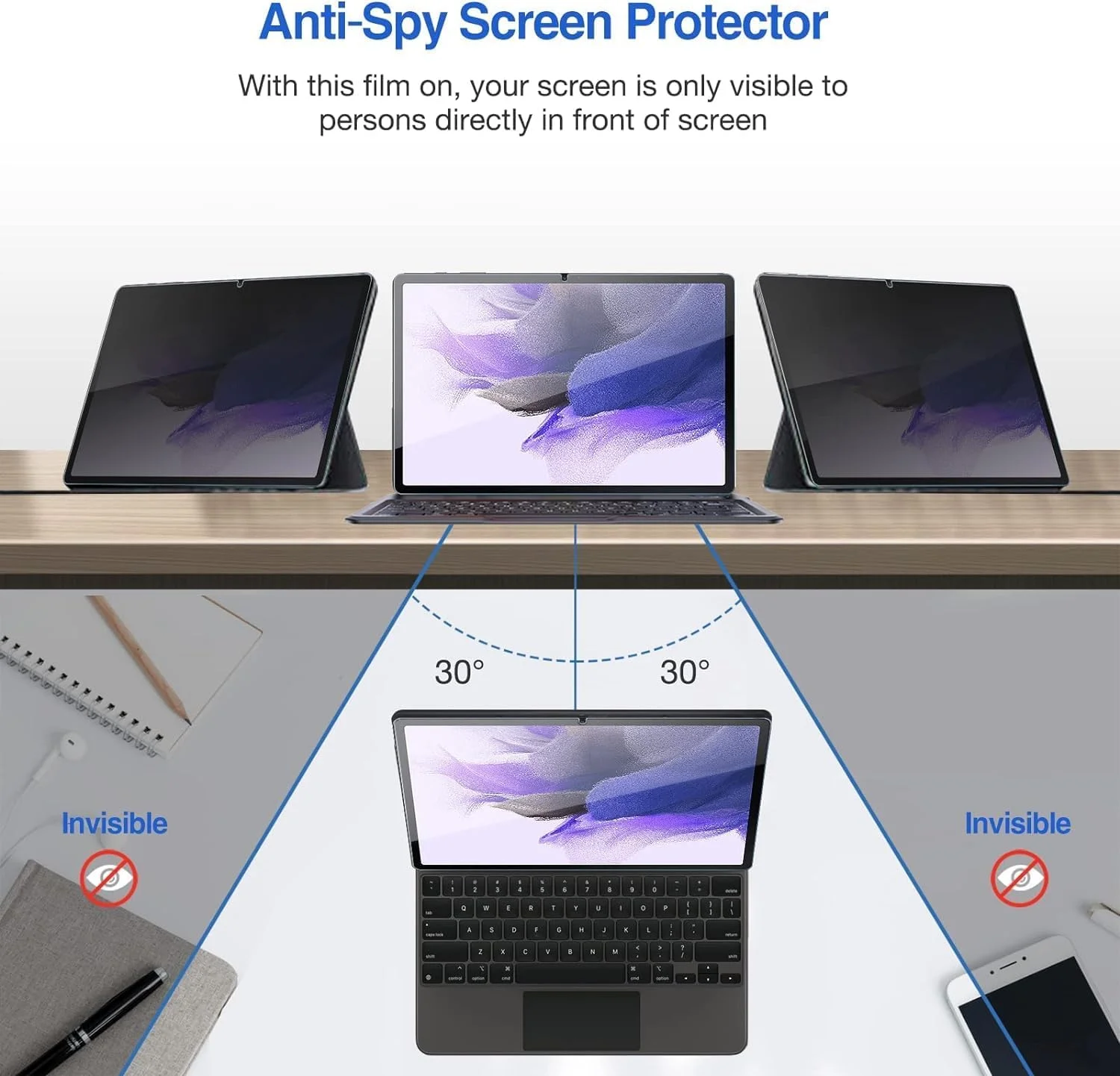 محافظ صفحه نمایش حریم خصوصی Gruattreay سازگار با Samsung Galaxy Tab S10 Ultra 2024 14.6 اینچ (SM-X920/X926)، محافظ صفحه شیشه ای حرارت دیده ضد جاسوسی محافظ صفحه نمایش حریم خصوصی Gruattreay سازگار با Samsung Galaxy Tab S10 Ultra 2024 14.6 اینچ (SM-X920/X926)، محافظ صفحه شیشه ای حرارت دیده ضد جاسوسی
