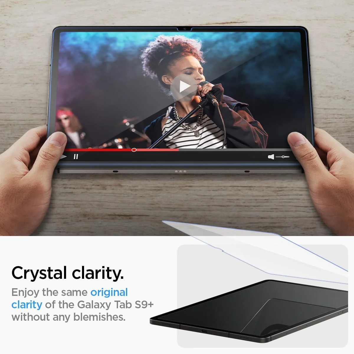 محافظ صفحه نمایش شیشه ای Spigen GLAStR EZ FIT طراحی شده برای تبلت Samsung Galaxy Tab S9 PLUS (12.4 اینچ) شیشه حرارت دیده پریمیوم با فناوری تراز خودکار - [سازگار با قاب]
