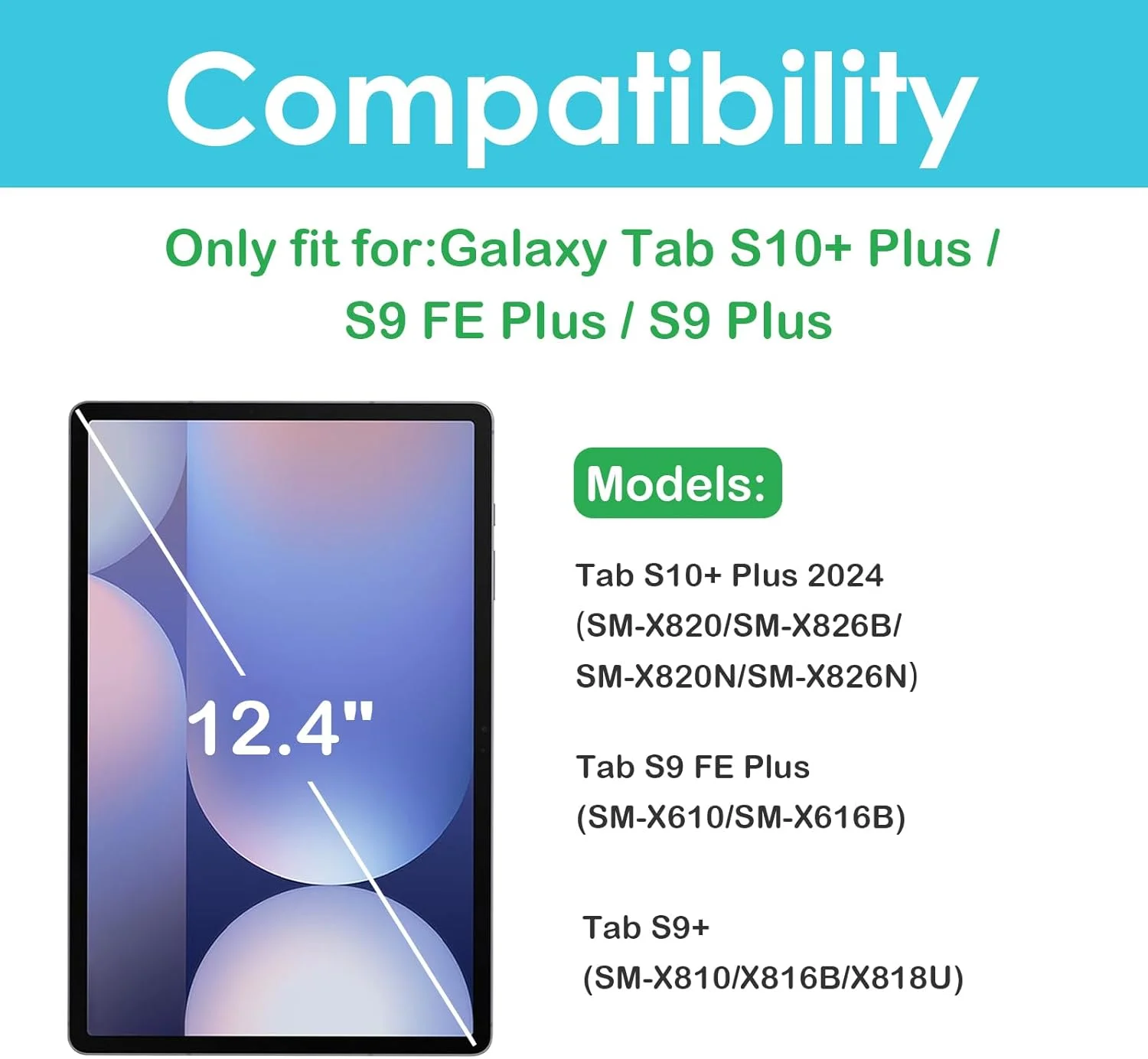 محافظ صفحه نمایش ProCase بسته 2 عددی برای گلکسی تب S9 FE+ پلاس/تب S9+ پلاس 12.4 اینچ 2023، محافظ فیلم شیشه ای سخت 9H HD شفاف برای تبلت 12.4 اینچی گلکسی S9+ /S9 FE+ (SM-X610 X810)