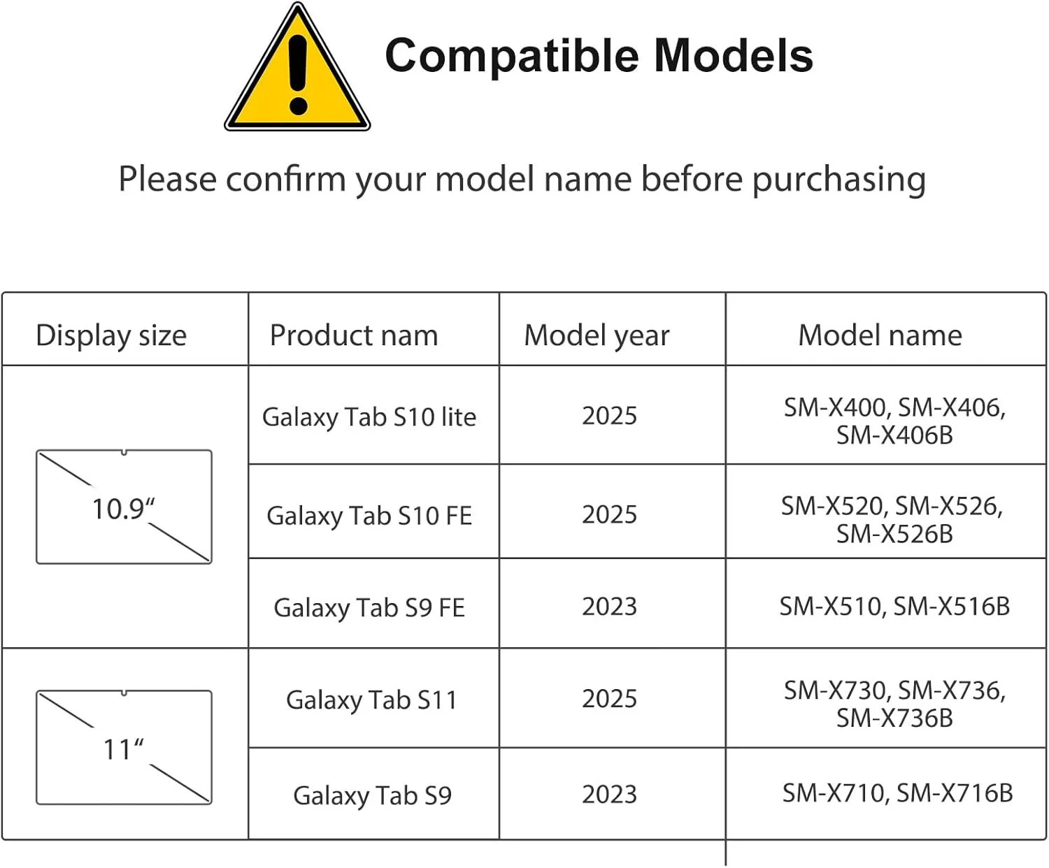 محافظ صفحه نمایش شیشه ای تمپرد SPARIN، بسته 2 عددی، مناسب برای تبلت سامسونگ گلکسی تب S11/ S10 Lite/ S10 FE/ S9 FE/ S9، (11 اینچ و 10.9 اینچ)، سازگار با قلم S Pen، مقاوم در برابر خش، مناسب برای استفاده با قاب