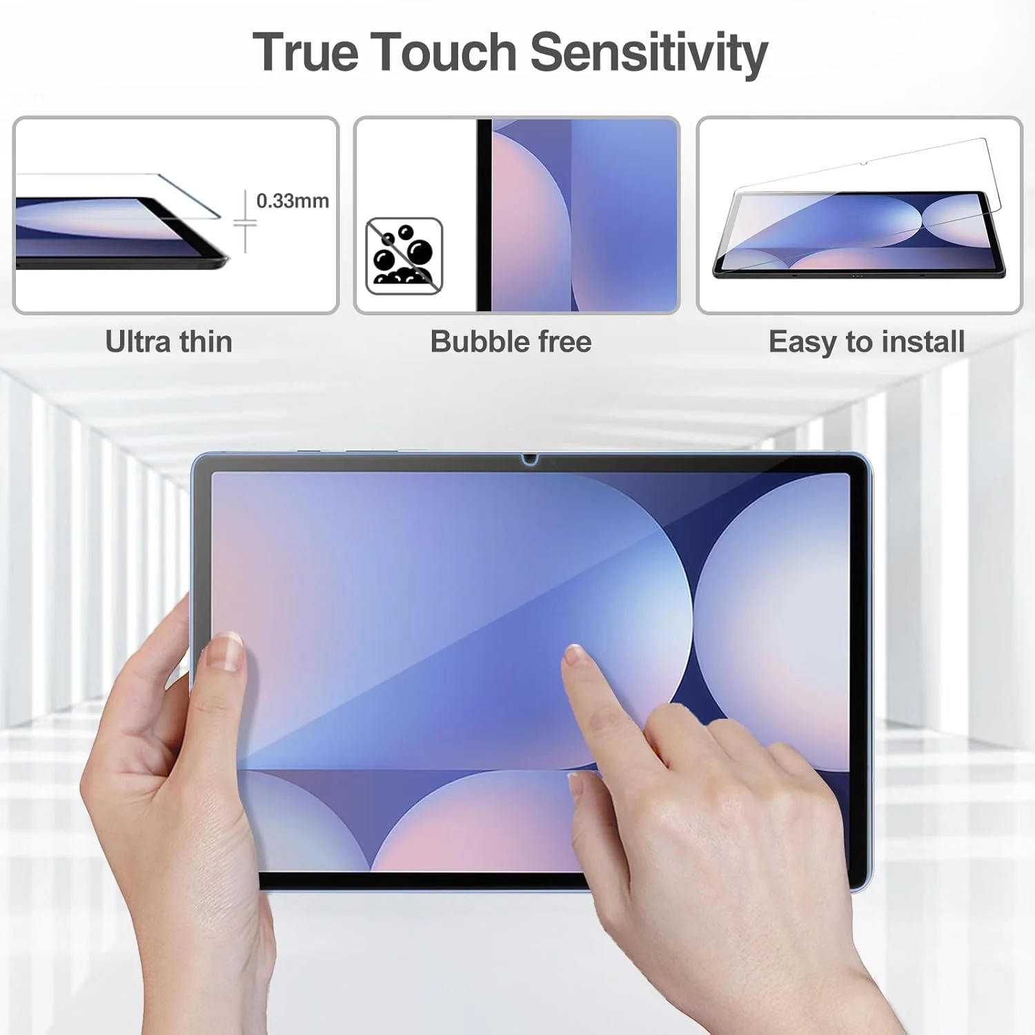 محافظ صفحه نمایش ProCase بسته 2 عددی برای گلکسی تب S9 FE+ پلاس/تب S9+ پلاس 12.4 اینچ 2023، محافظ فیلم شیشه ای سخت 9H HD شفاف برای تبلت 12.4 اینچی گلکسی S9+ /S9 FE+ (SM-X610 X810)