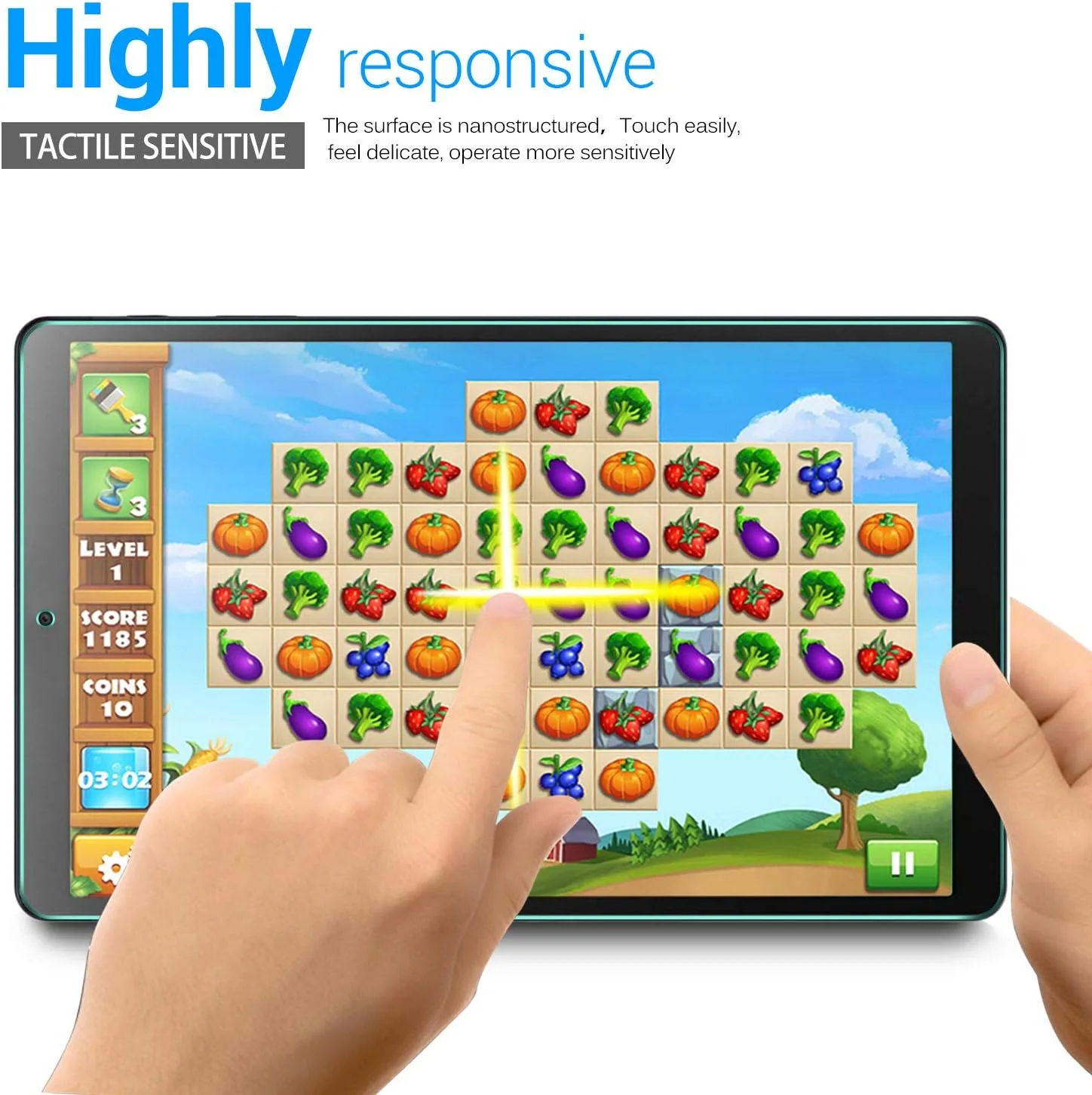 محافظ صفحه نمایش شیشه ای تبلت سامسونگ گلکسی تب A 10.1 T510/T515، محافظ ضد خش و مقاوم در برابر شکستن (شفاف) (تک عددی)