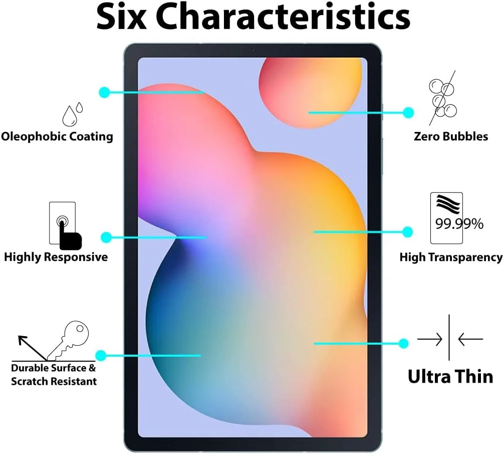 محافظ صفحه نمایش Al-HuTrusHi سازگار با Samsung Galaxy Tab S6 Lite 2024 [SM-P620, SM-P625] - 2022 - [SM-P613,SM-P619] / 2020 - [SM-P610,SM-P615]، فیلم سرامیکی مات با سطح مات
