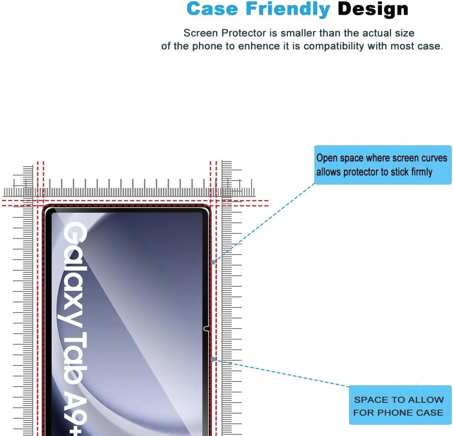 محافظ صفحه نمایش شیشه ای حرارت دیده برای تبلت سامسونگ گلکسی تب A9 پلاس 2023 [بدون حباب] [سختی 9H] [مقاوم در برابر خراش] فیلم محافظ شیشه ای حرارت دیده برای سامسونگ گلکسی تب A9+ شفاف (1)