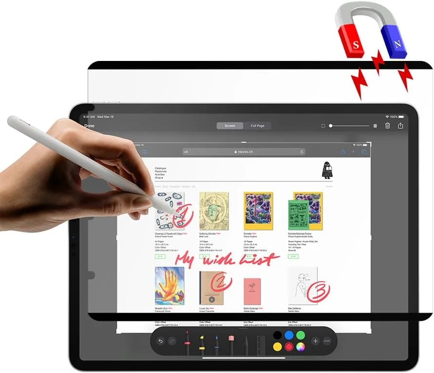 محافظ صفحه نمایش مات مغناطیسی قابل جابجایی Dejeen، طراحی شده برای Samsung Galaxy Tab S7FE/S7+/S8+/S9FE+/S9+/S10+، ضد انعکاس نور، حس نقاشی روی کاغذ، (12.4 اینچ) محافظ صفحه نمایش مات مغناطیسی قابل جابجایی Dejeen، طراحی شده برای Samsung Galaxy Tab S7FE/S7+/S8+/S9FE+/S9+/S10+، ضد انعکاس نور، حس نقاشی روی کاغذ، (12.4 اینچ)