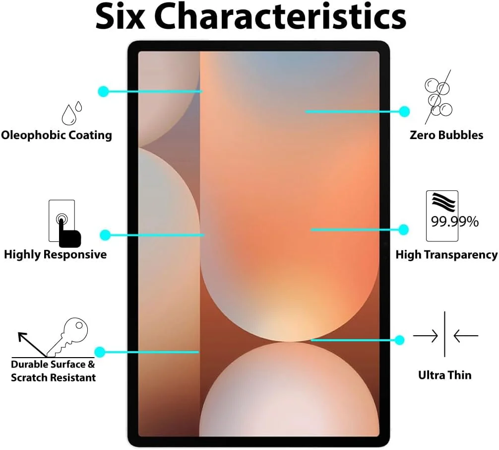 محافظ صفحه نمایش Al-HuTrusHi سازگار با سامسونگ گلکسی تب S10+ / تب S10 پلاس شیشه حرارت دیده [پوشش کامل HD] [نصب آسان] [مقاوم در برابر خراش] [سختی 9H] فیلم محافظ