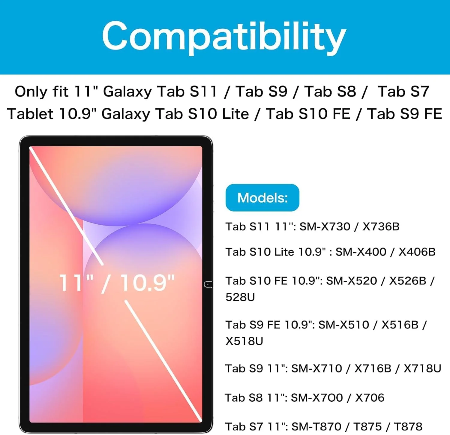 【بسته 2 عددی】 محافظ صفحه نمایش شیشه ای T Tersely برای تبلت سامسونگ گلکسی تب S10 FE (2025)/ S9 / تب S8/ تب S7 11 اینچ/تب S9 FE 10.9 اینچ، محافظ صفحه نمایش فیلم شیشه ای سخت با کیفیت 9H 【بسته 2 عددی】 محافظ صفحه نمایش شیشه ای T Tersely برای تبلت سامسونگ گلکسی تب S10 FE (2025)/ S9 / تب S8/ تب S7 11 اینچ/تب S9 FE 10.9 اینچ، محافظ صفحه نمایش فیلم شیشه ای سخت با کیفیت 9H