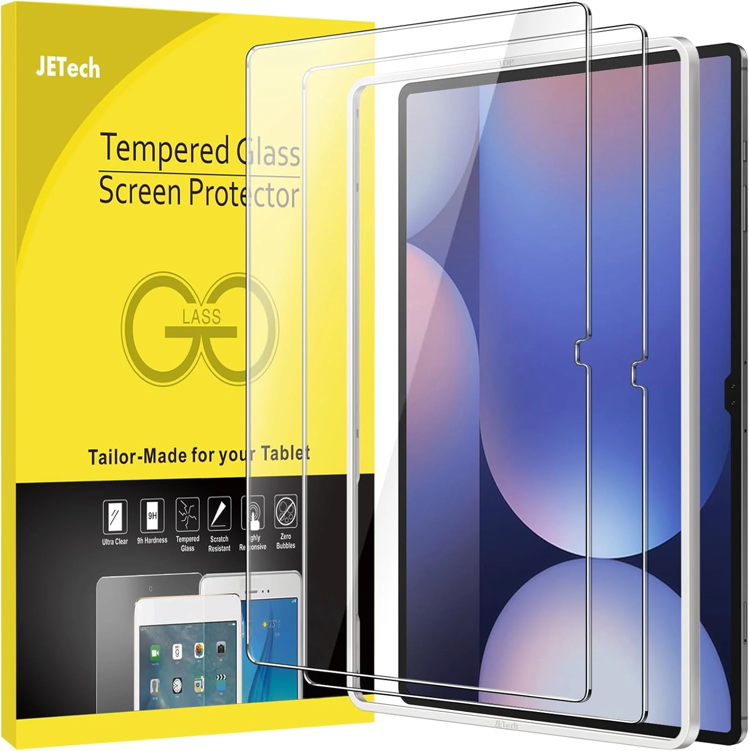 محافظ صفحه نمایش JETech برای تبلت سامسونگ گلکسی تب S10 Ultra/Tab S9 Ultra 14.6 اینچی به همراه قاب نصب آسان، فیلم شیشه ای حرارت دیده، شفاف HD، بسته 2 عددی محافظ صفحه نمایش JETech برای تبلت سامسونگ گلکسی تب S10 Ultra/Tab S9 Ultra 14.6 اینچی به همراه قاب نصب آسان، فیلم شیشه ای حرارت دیده، شفاف HD، بسته 2 عددی