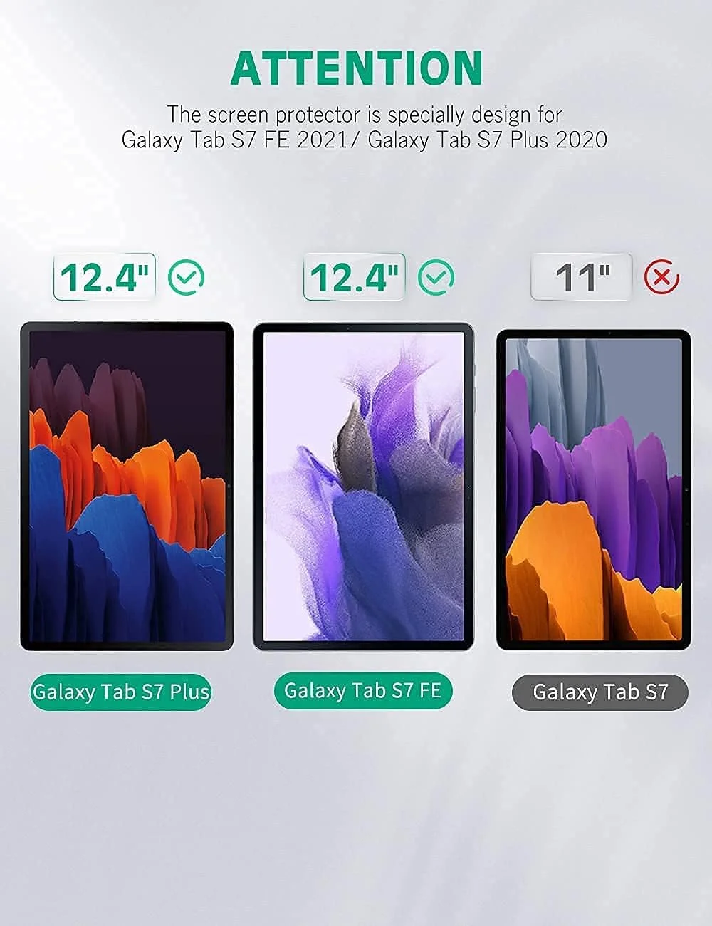 محافظ صفحه نمایش Muzz سازگار با تبلت سامسونگ گلکسی تب S7 FE 2021 (12.4 اینچ)، شیشه حرارت دیده/ضد خش/نصب آسان (1 عدد) محافظ صفحه نمایش Muzz سازگار با تبلت سامسونگ گلکسی تب S7 FE 2021 (12.4 اینچ)، شیشه حرارت دیده/ضد خش/نصب آسان (1 عدد)