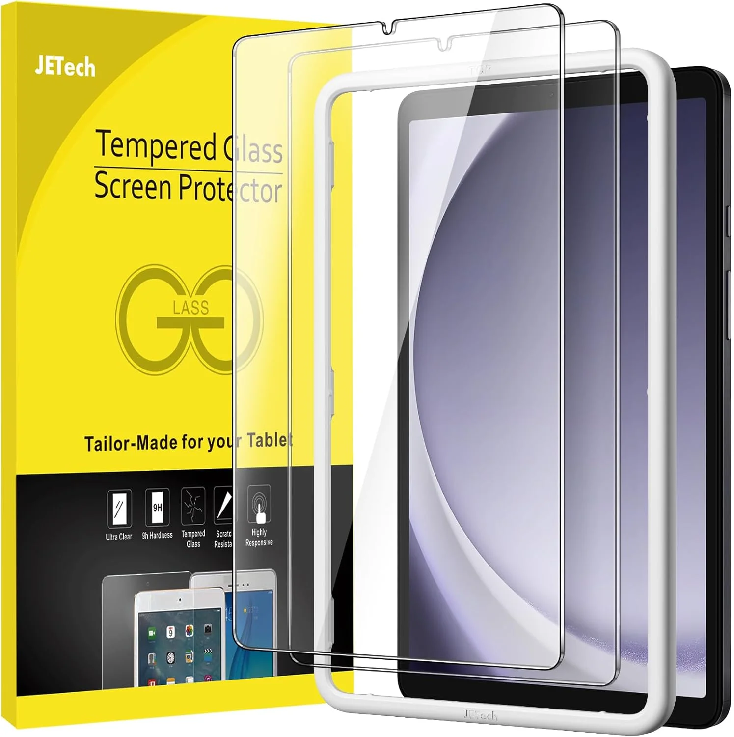محافظ صفحه نمایش JETech برای تبلت سامسونگ گلکسی Tab A11 / Tab A9 8.7 اینچی 2025/2023 به همراه قاب نصب آسان، فیلم شیشه ای حرارت دیده، شفاف HD، 2 عددی محافظ صفحه نمایش JETech برای تبلت سامسونگ گلکسی Tab A11 / Tab A9 8.7 اینچی 2025/2023 به همراه قاب نصب آسان، فیلم شیشه ای حرارت دیده، شفاف HD، 2 عددی